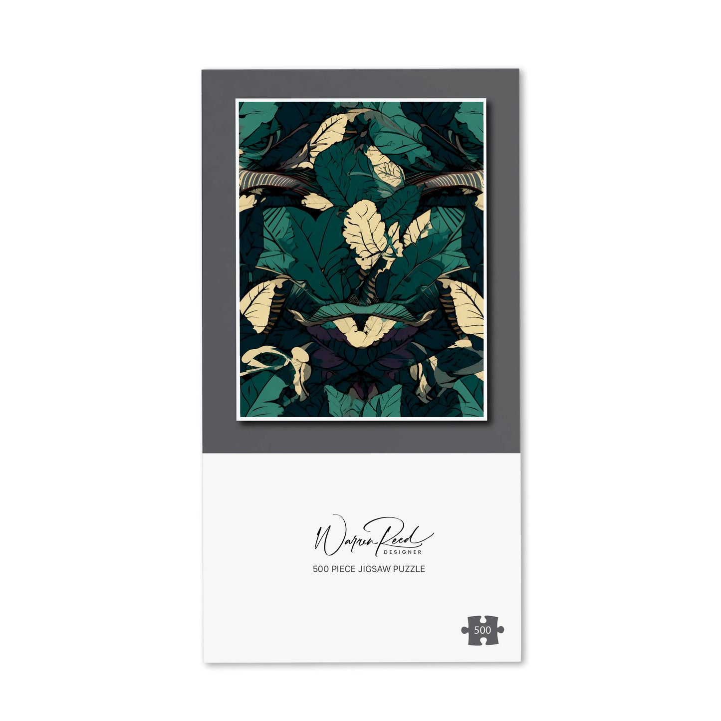 Green Beige Tropical Leaves Jigsaw Puzzle