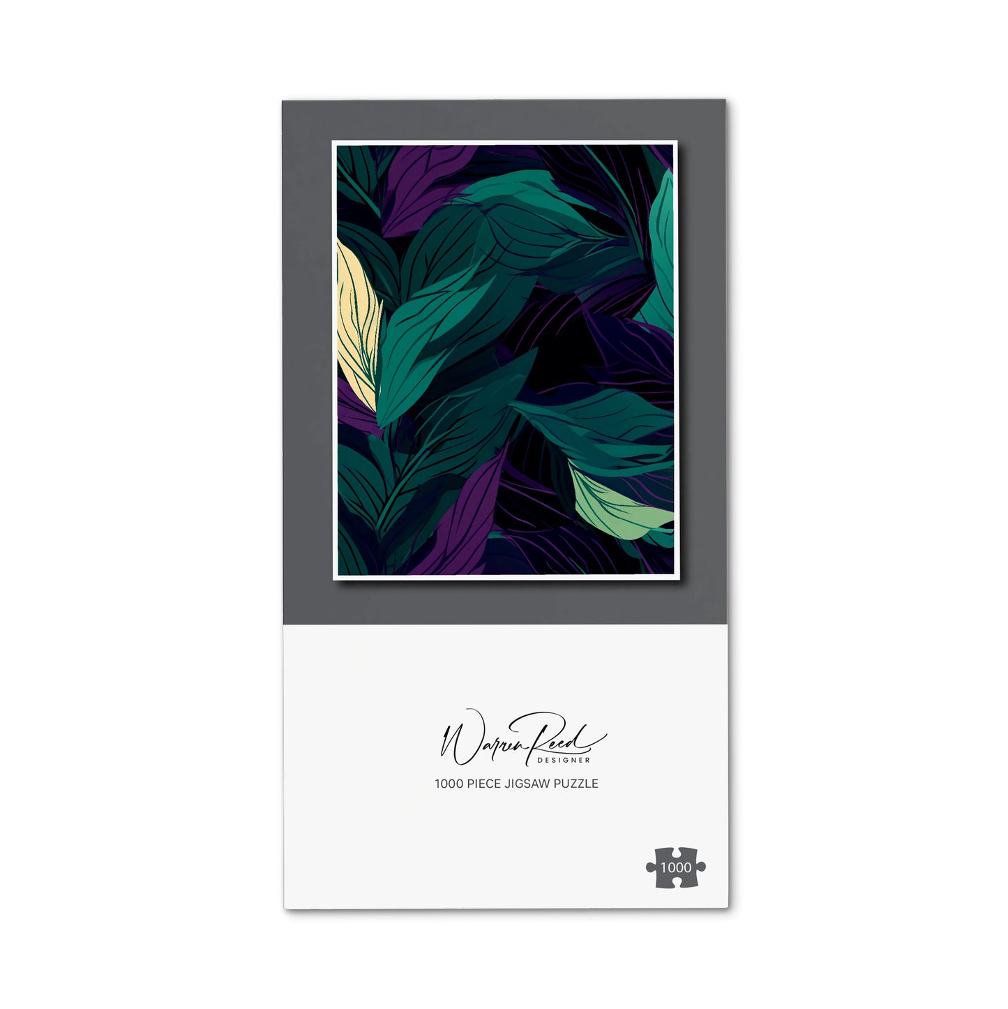 Green Purple Tropical Leaves Jigsaw Puzzle