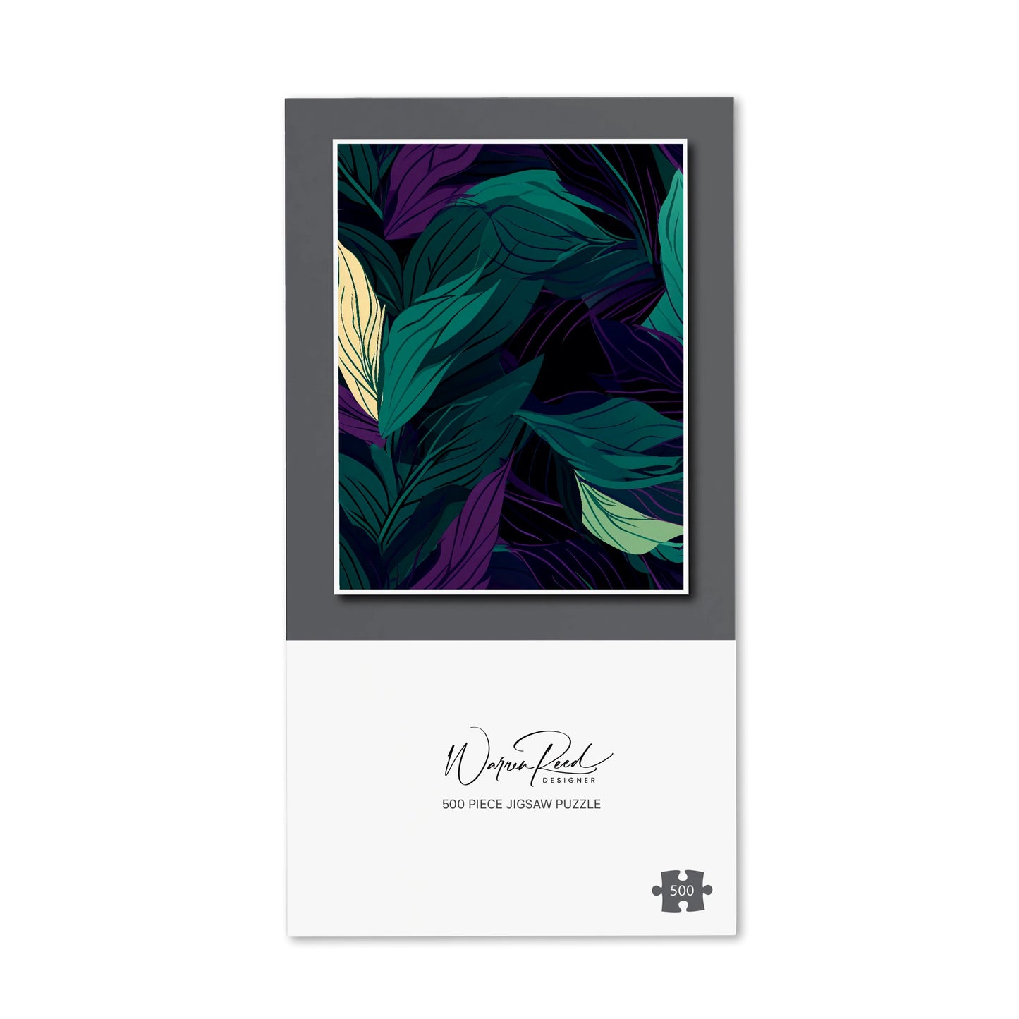 Green Purple Tropical Leaves Jigsaw Puzzle