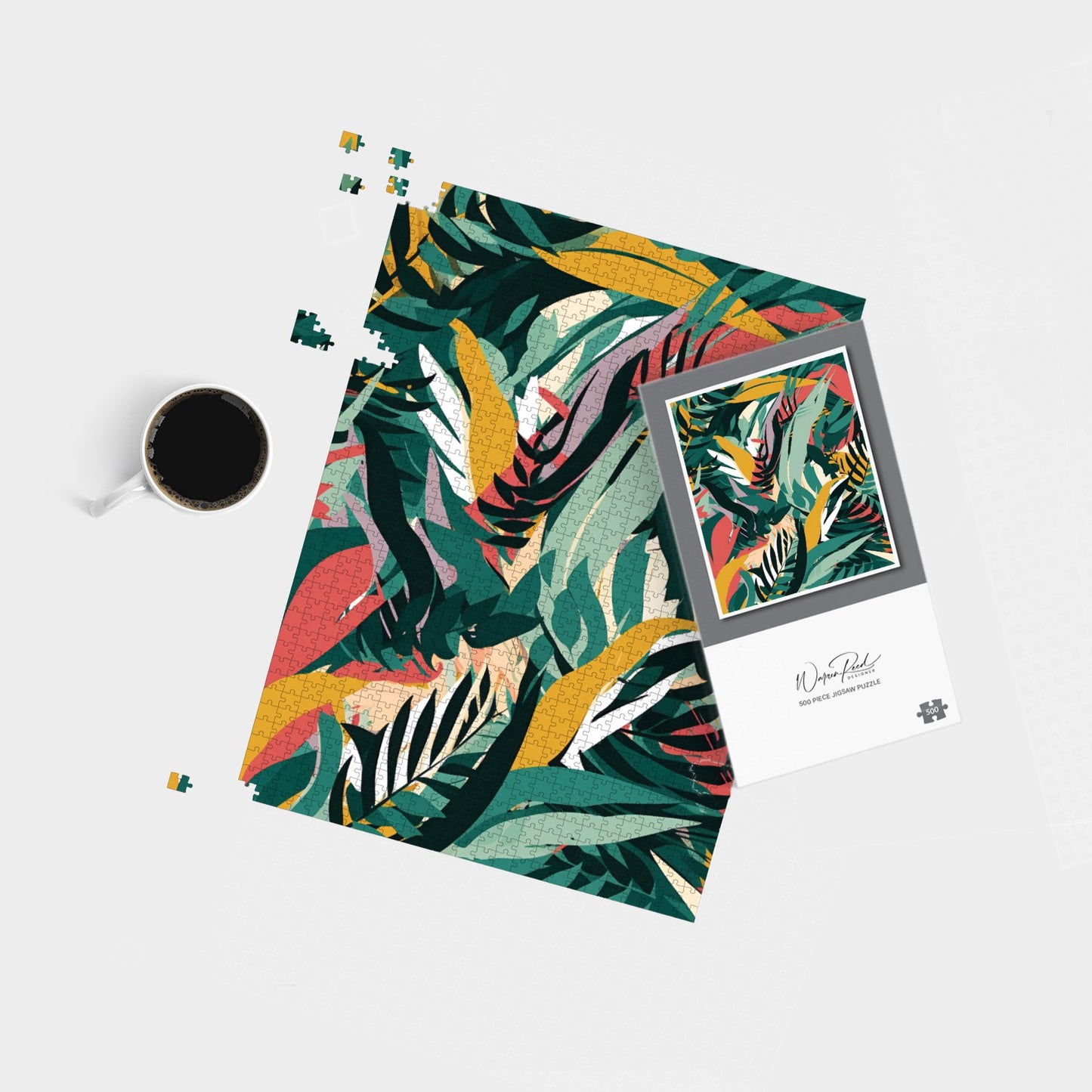 Coloured Tropical Leaves Jigsaw Puzzle
