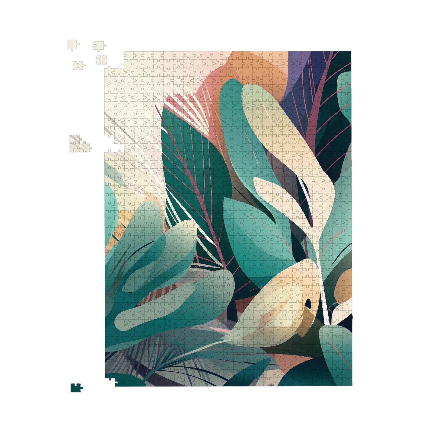 Abstract Tropical Leaves Jigsaw Puzzle