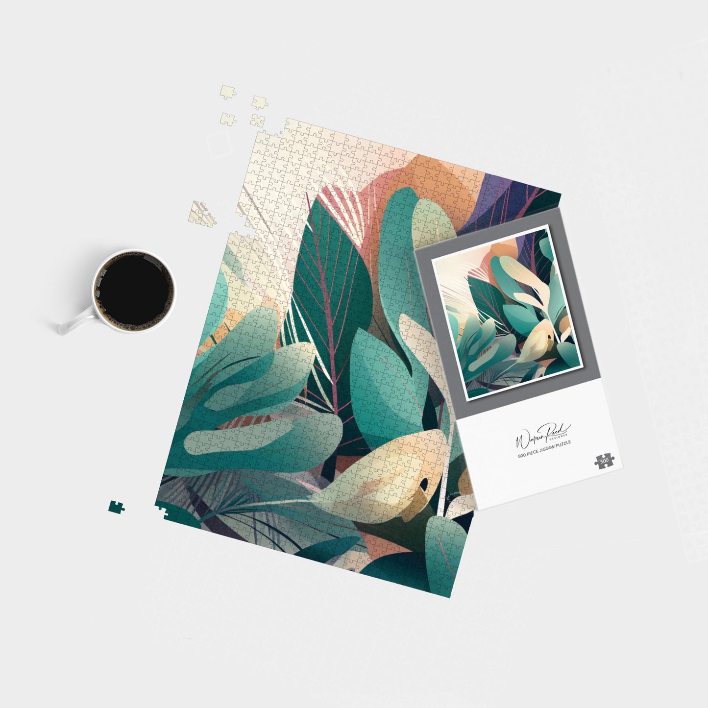Abstract Tropical Leaves Jigsaw Puzzle