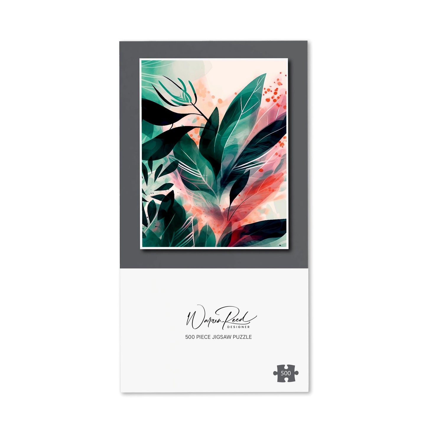 Green Feather leaves Tropical Jigsaw Puzzle