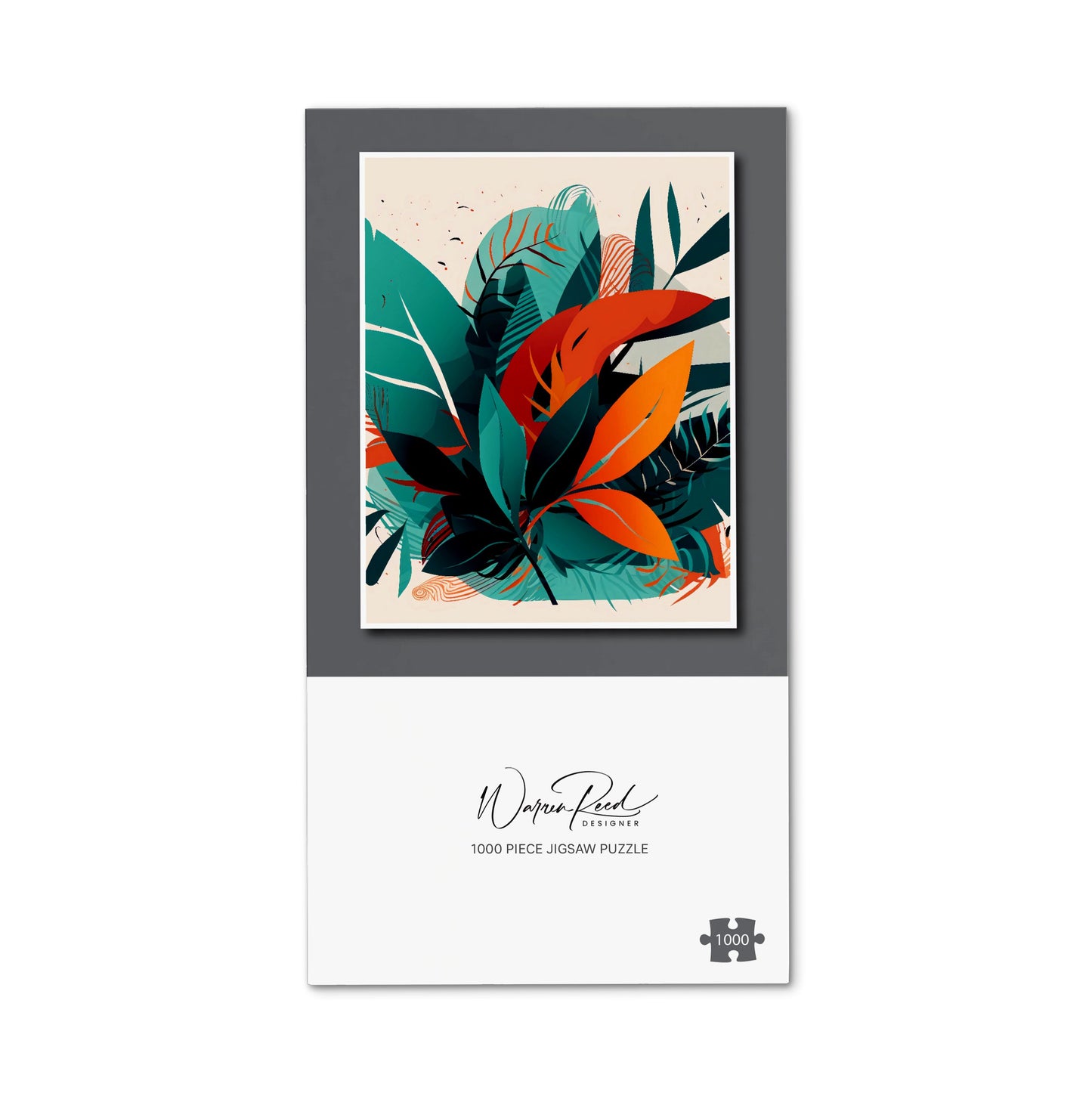 Green Orange Tropical Leaves Jigsaw Puzzle