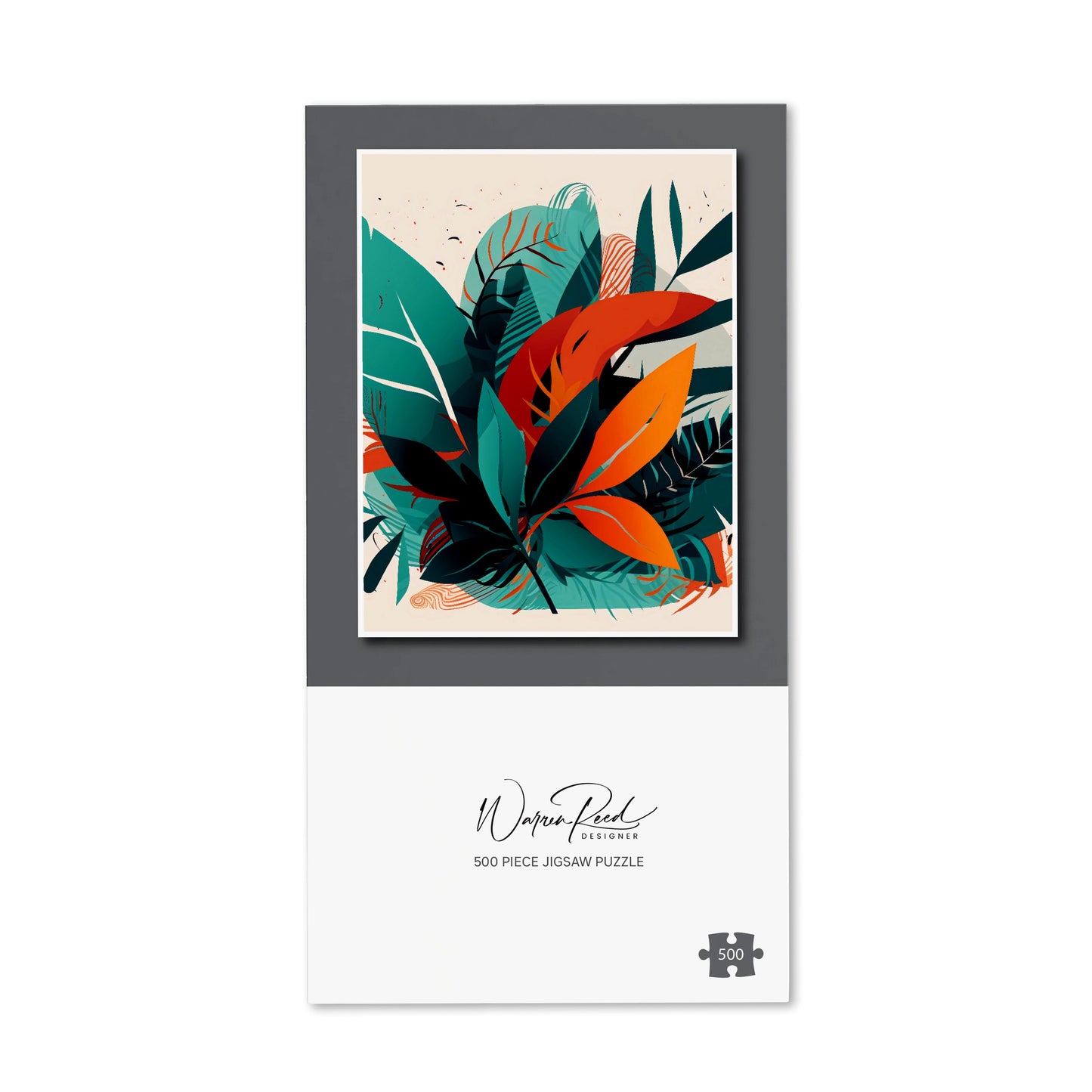 Green Orange Tropical Leaves Jigsaw Puzzle