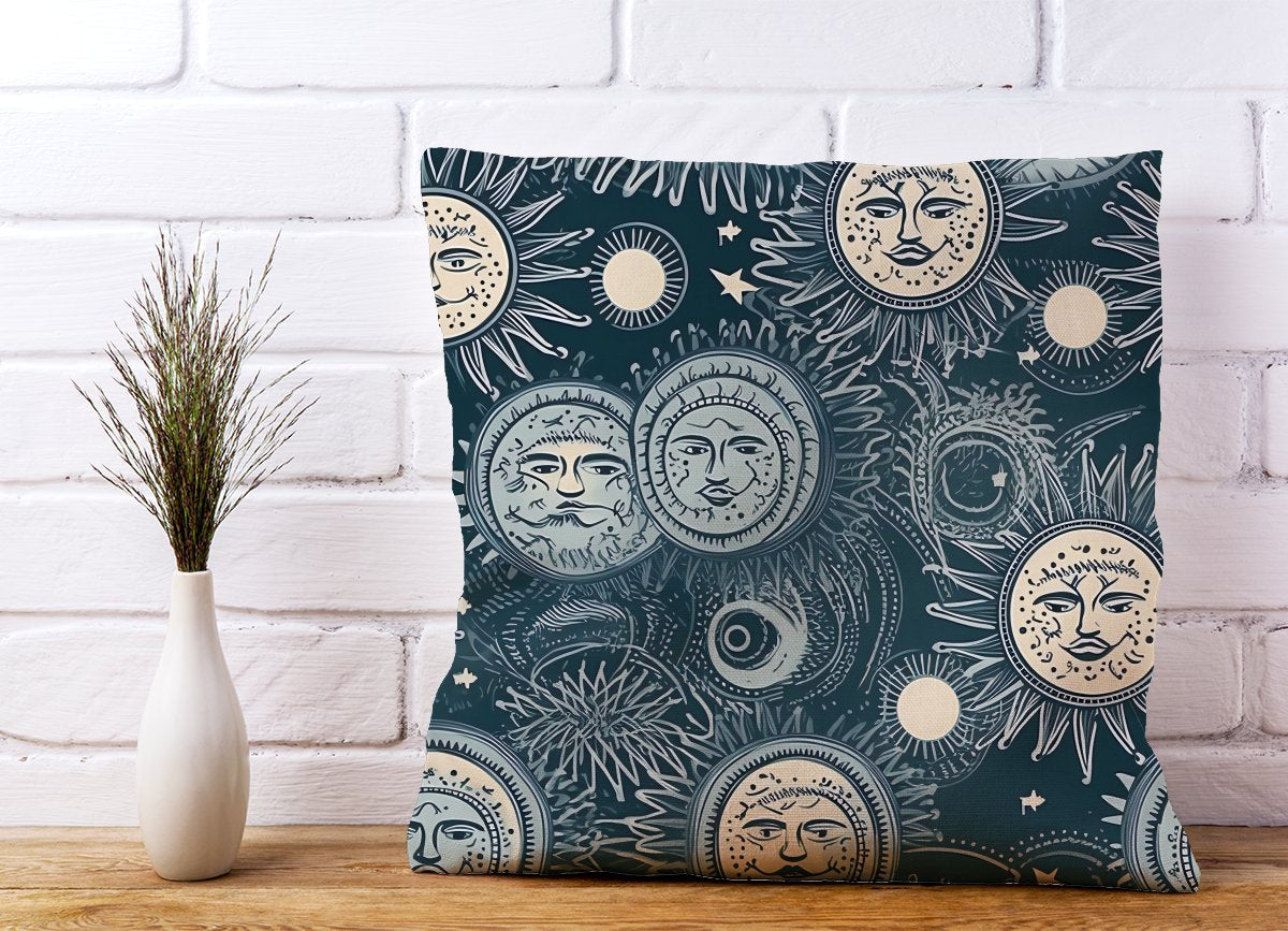 Silver Blue Moon and Stars Cushions