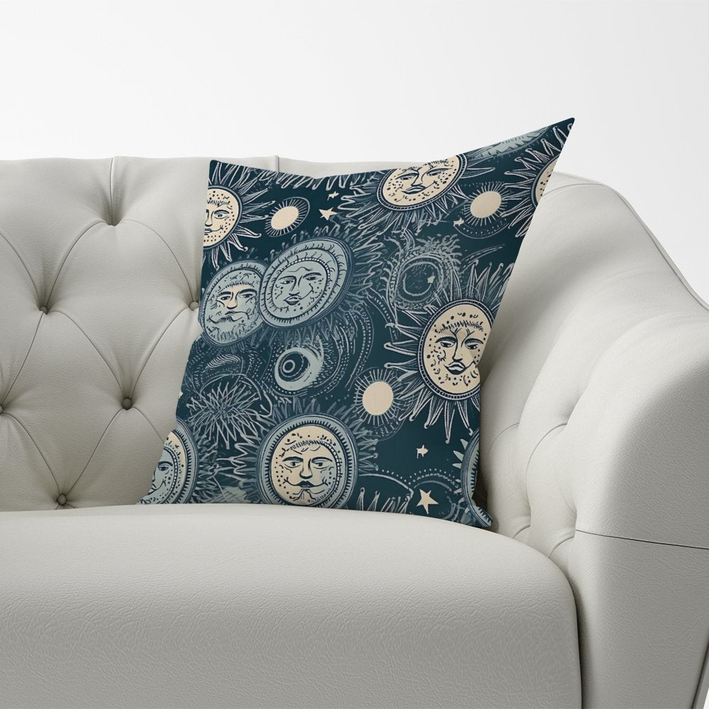 Silver Blue Moon and Stars Cushions
