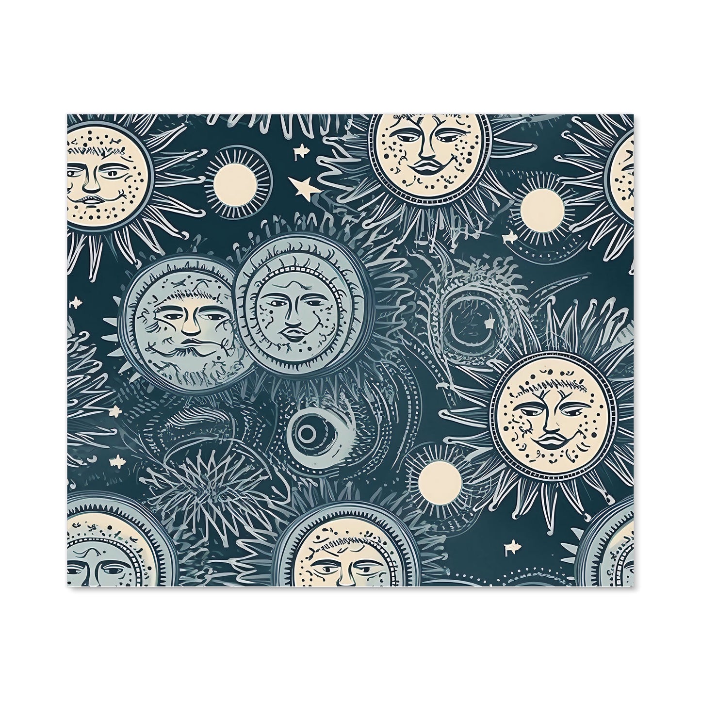 Silver Blue Moon and Stars Kitchen Splashback