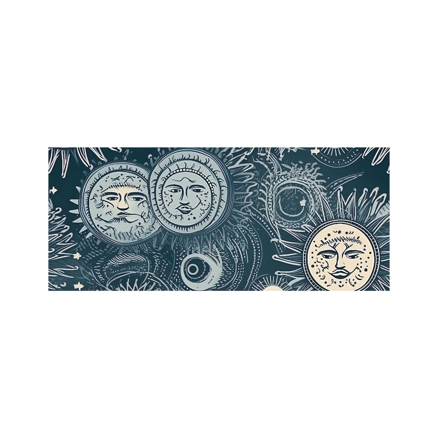 Silver Blue Moon and Stars Glass Bathroom Splashback