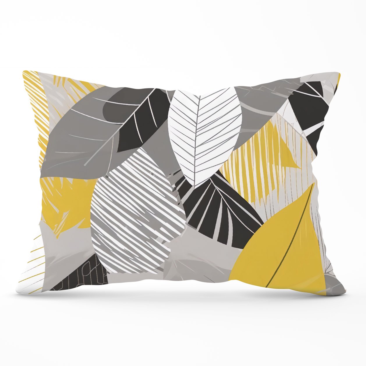 Grey Yellow Autumn Leaves Cushions