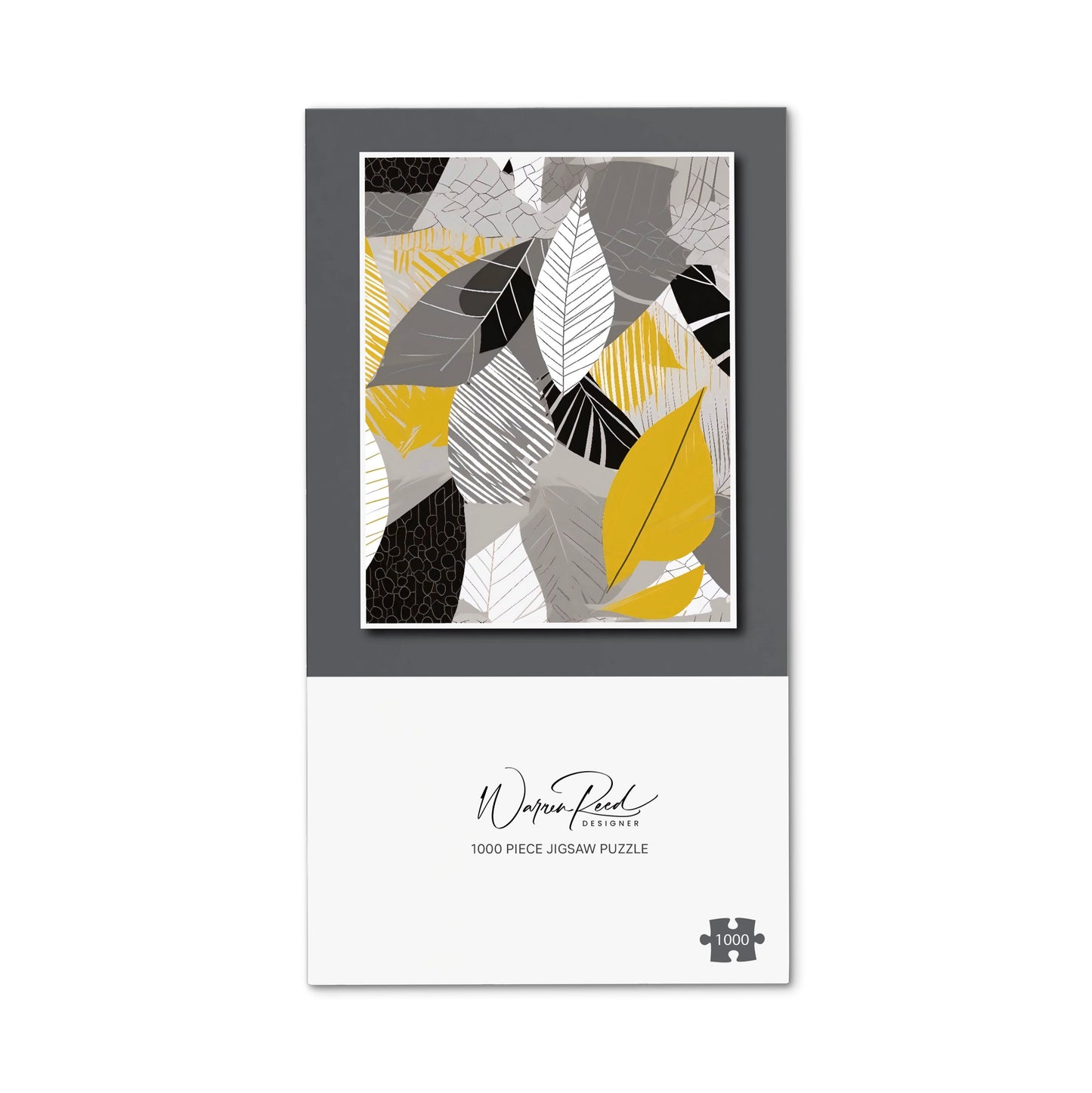 Grey Yellow Autumn Leaves Jigsaw Puzzle