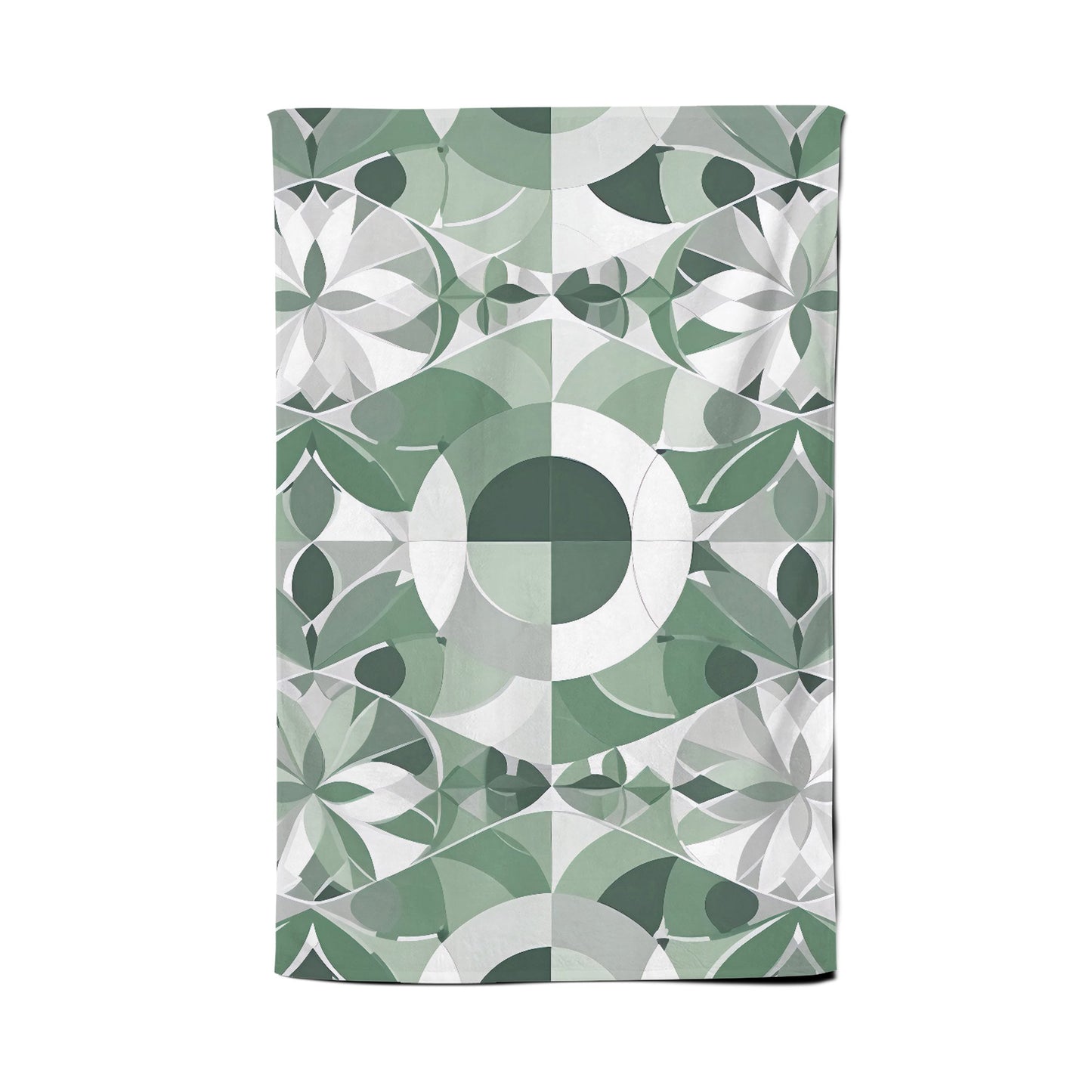 Geometric Pastel Green Tea Towel