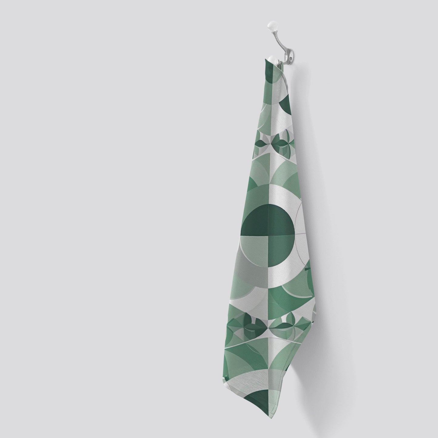 Geometric Pastel Green Tea Towel