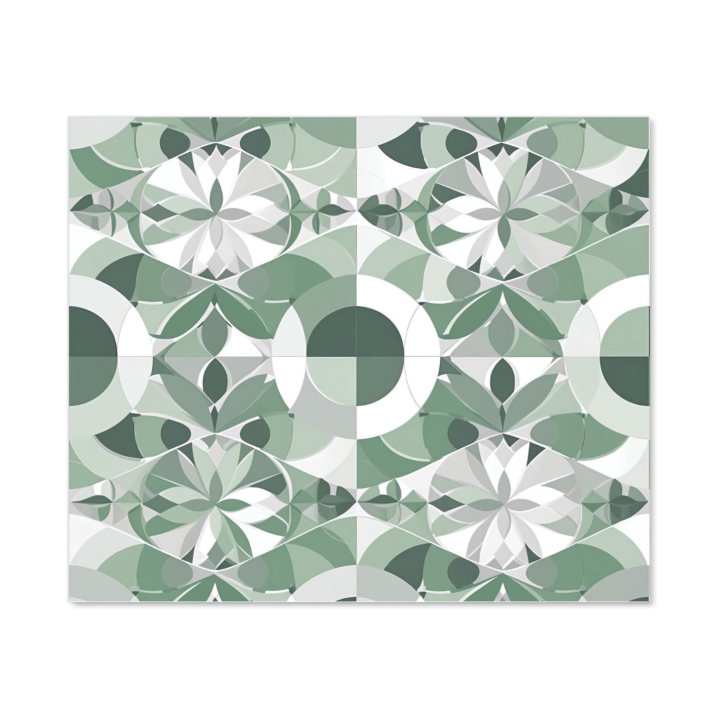 Geometric Pastel Green Kitchen Splashback