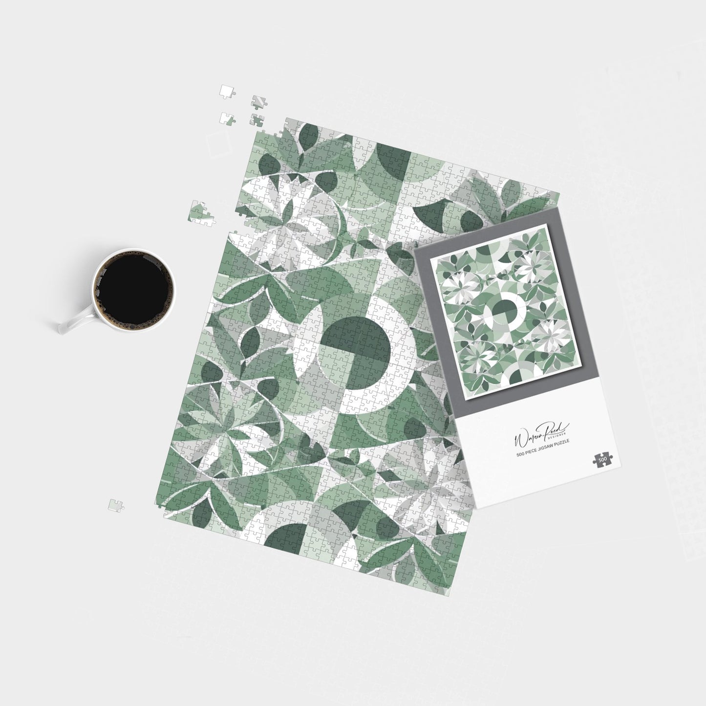 Geometric Pastel Green Jigsaw Puzzle
