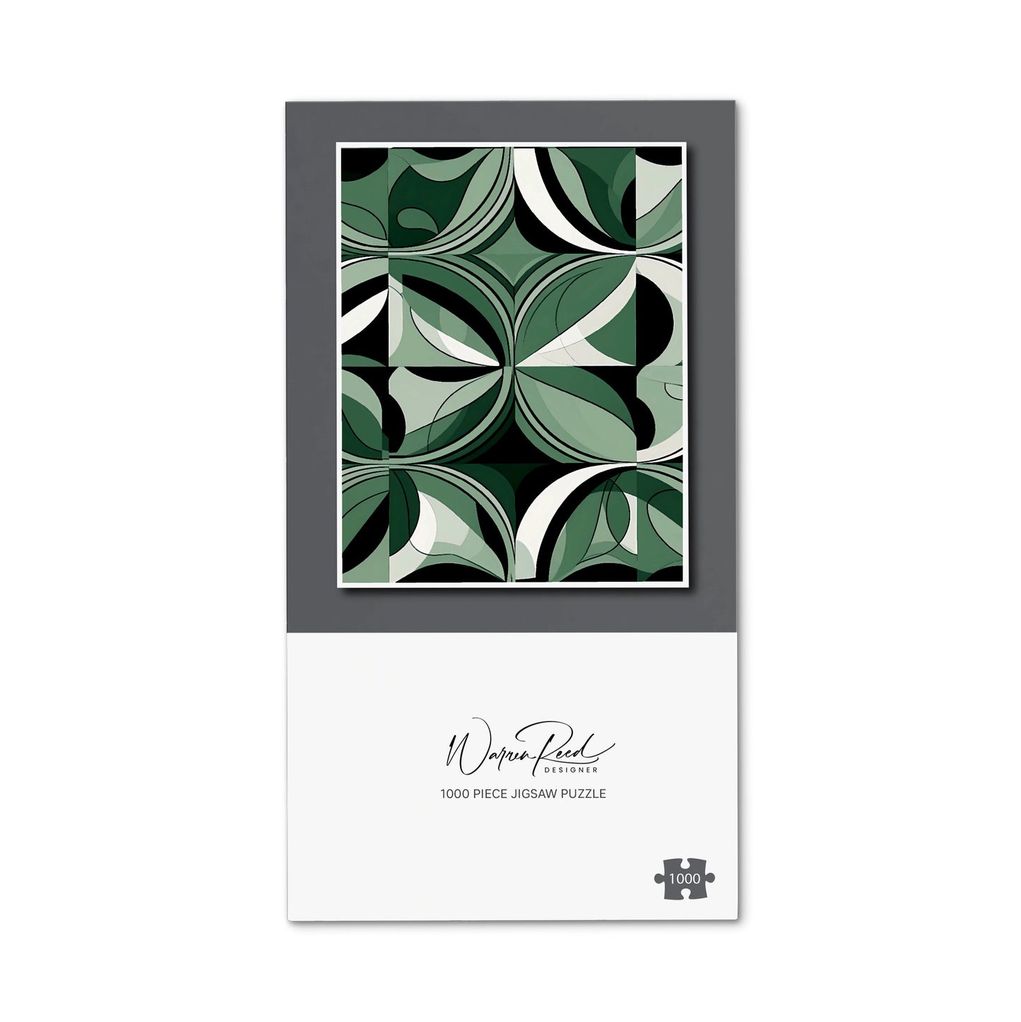 Geometric Green Black Jigsaw Puzzle