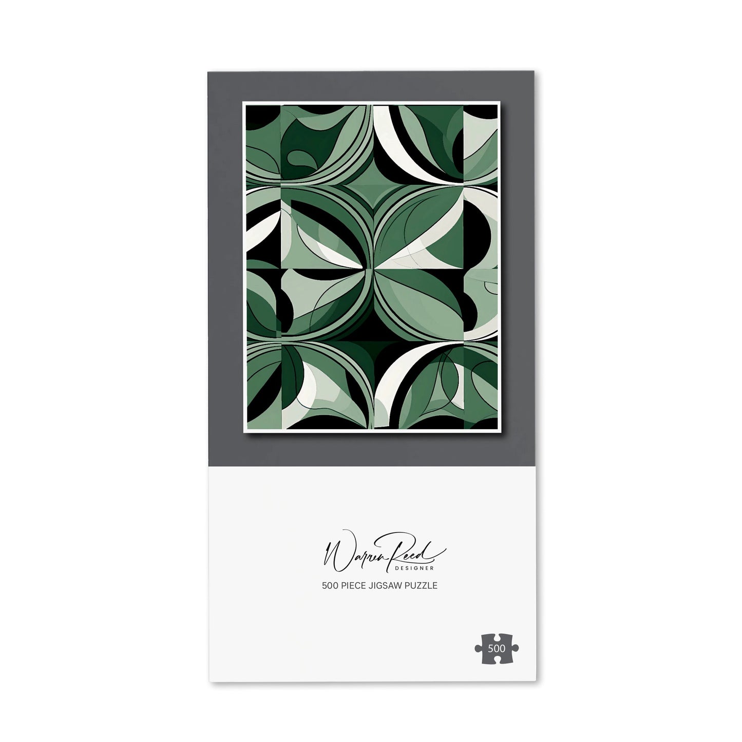 Geometric Green Black Jigsaw Puzzle