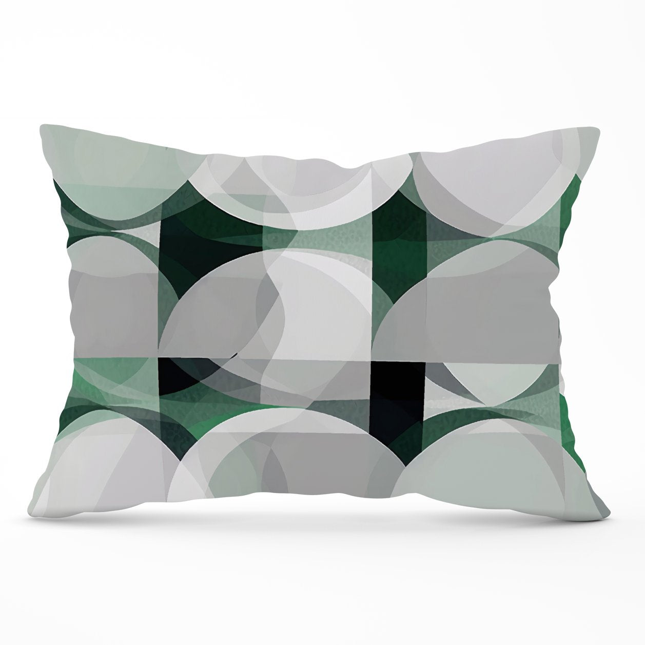 Geometric Grey Green Cushions