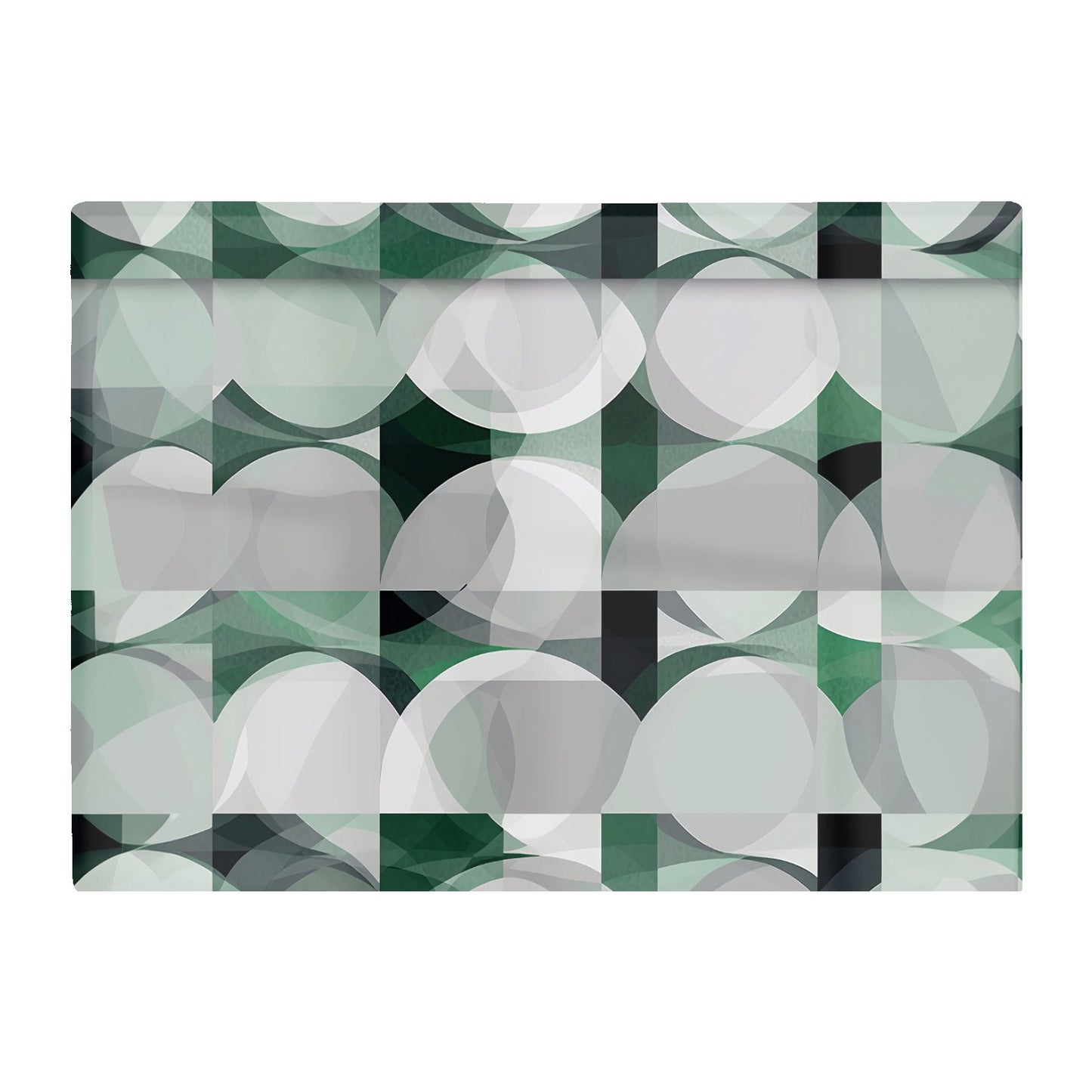 Geometric Grey Green Glass Chopping Board