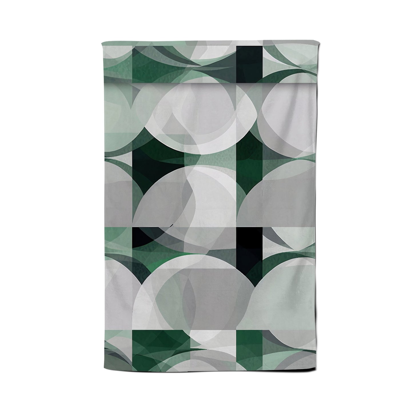 Geometric Grey Green Tea Towel