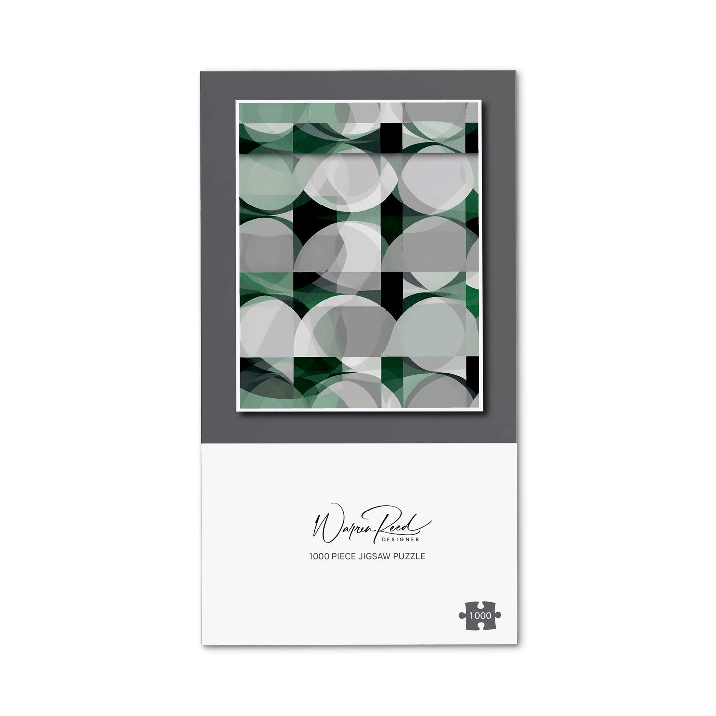 Geometric Grey Green Jigsaw Puzzle