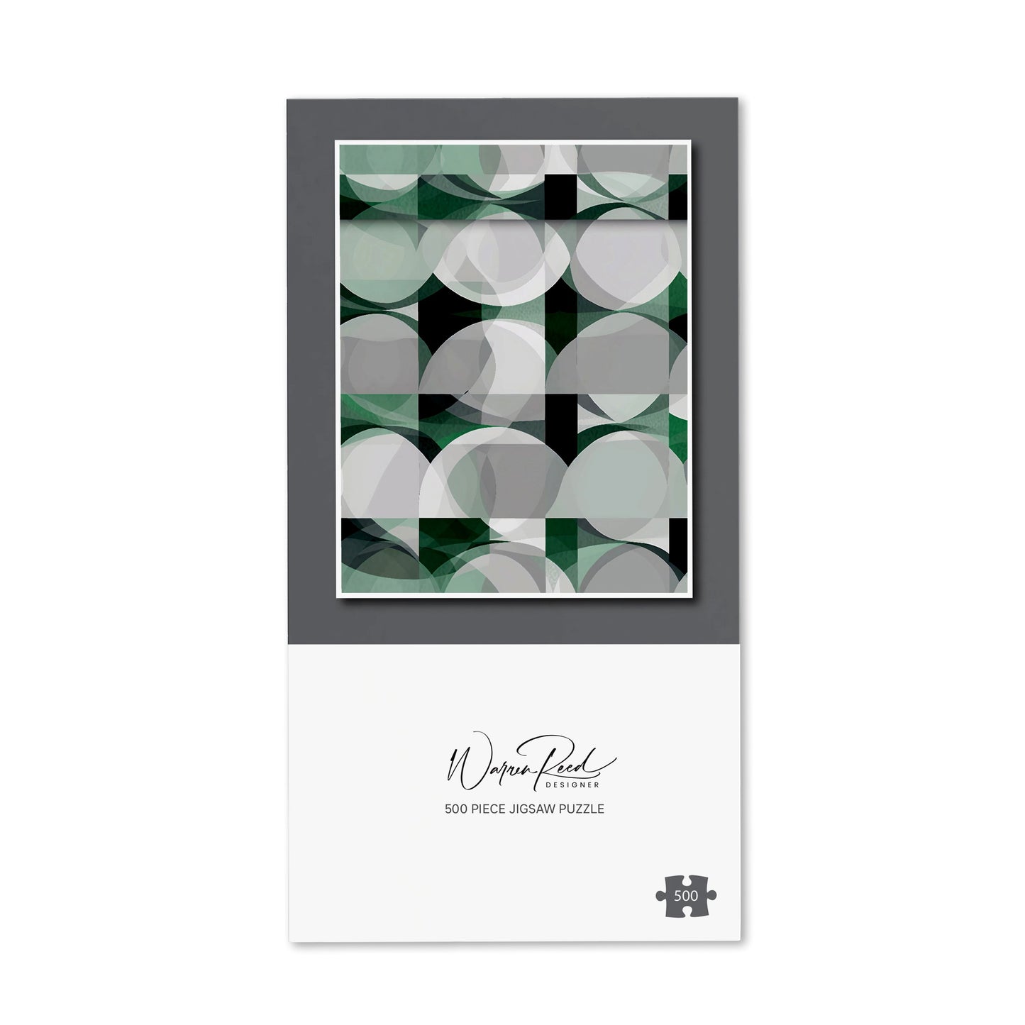Geometric Grey Green Jigsaw Puzzle