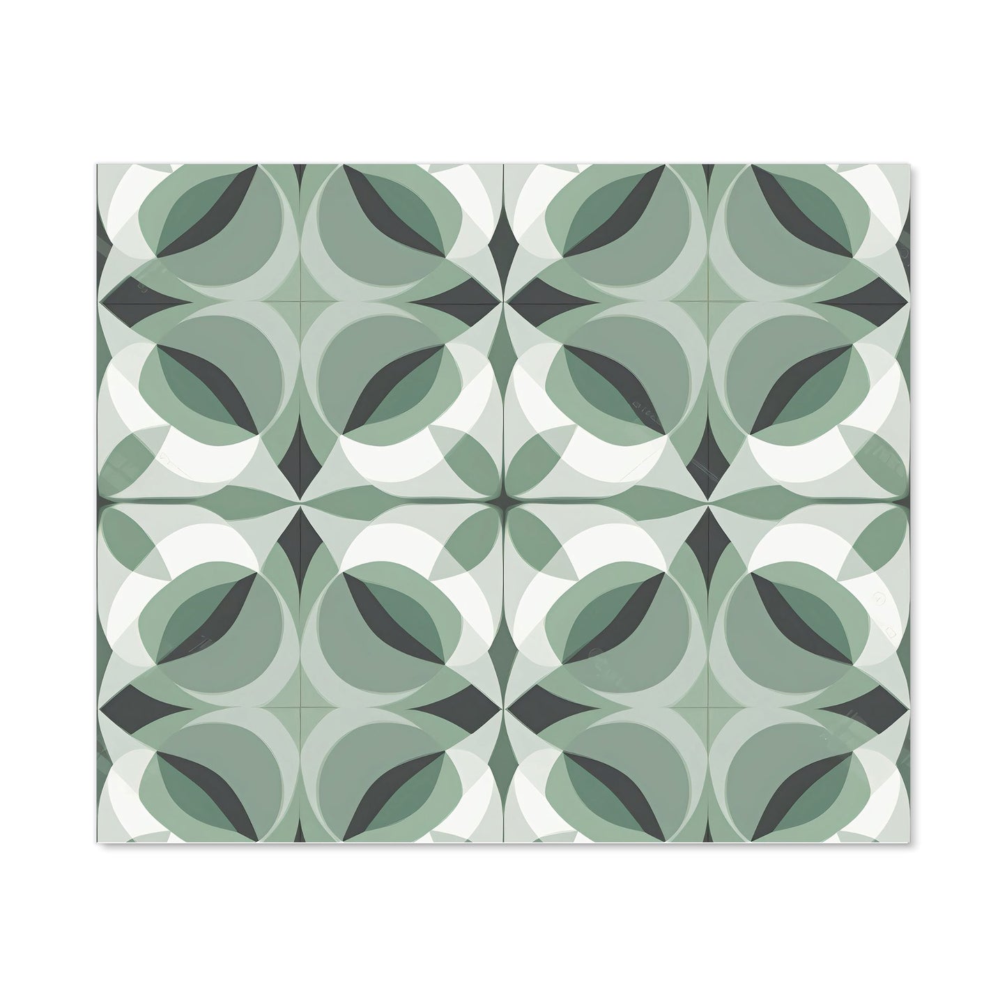 Geometric Green Grey Kitchen Splashback