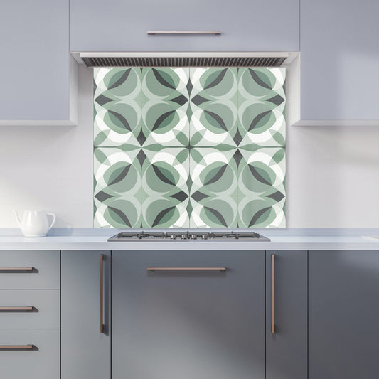 Geometric Green Grey Kitchen Splashback