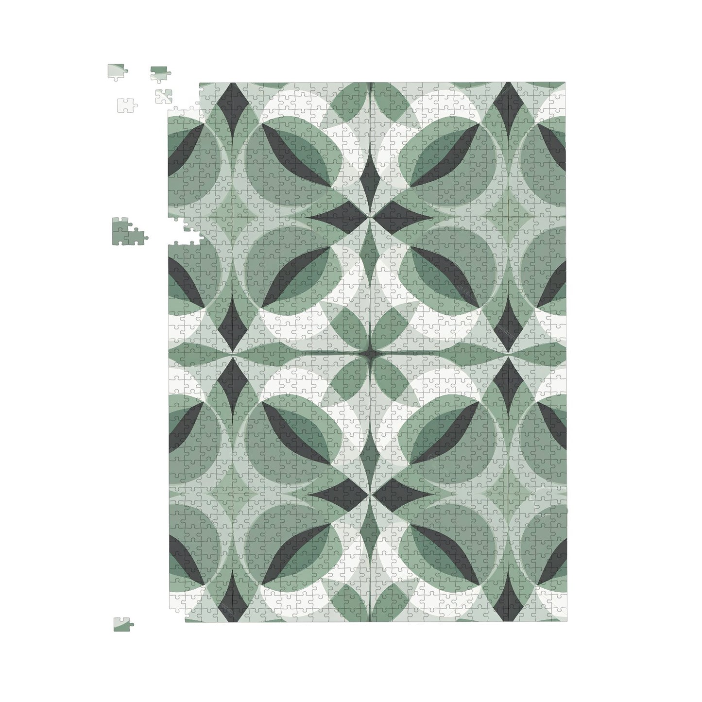 Geometric Green Grey Jigsaw Puzzle