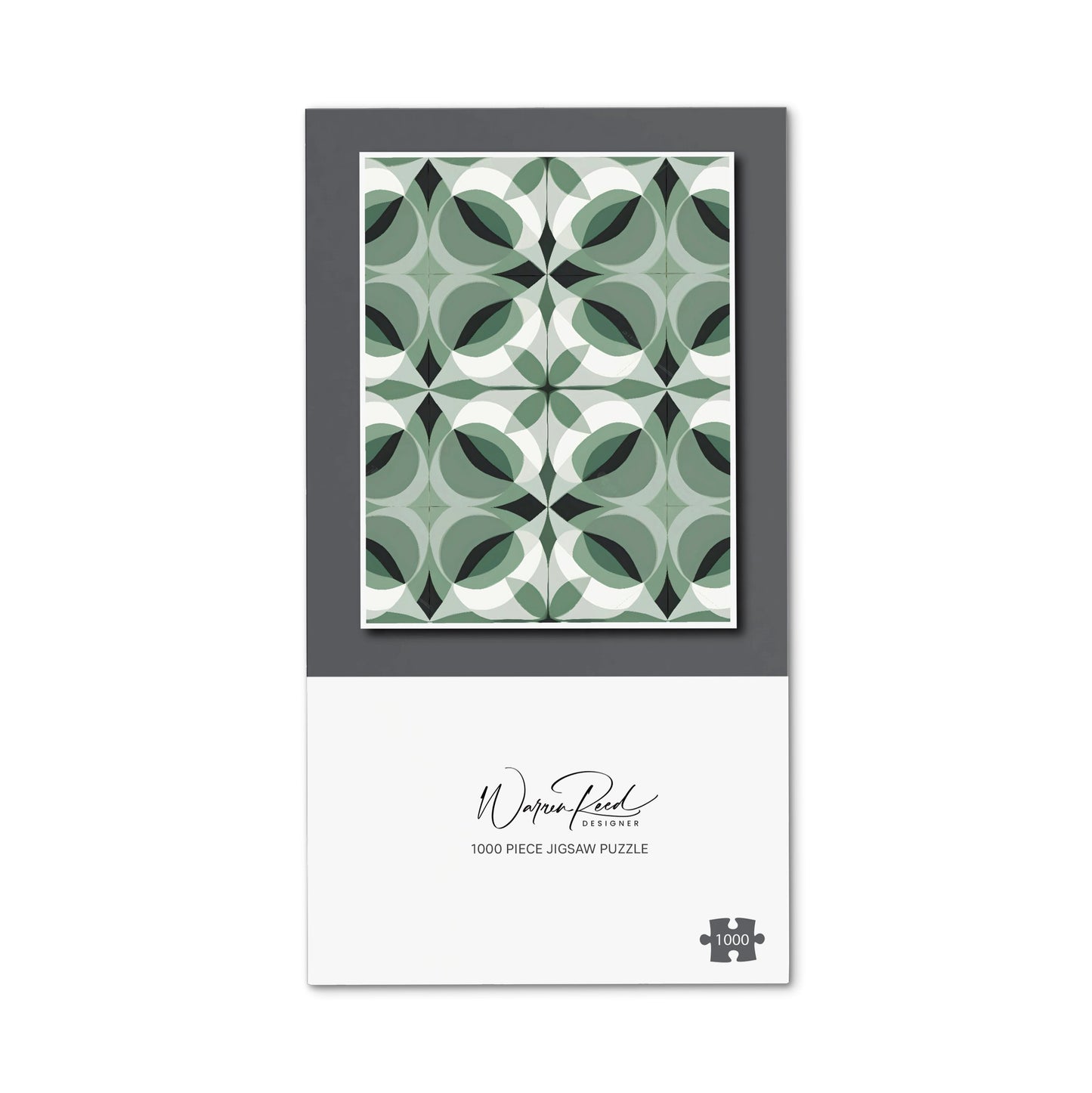 Geometric Green Grey Jigsaw Puzzle