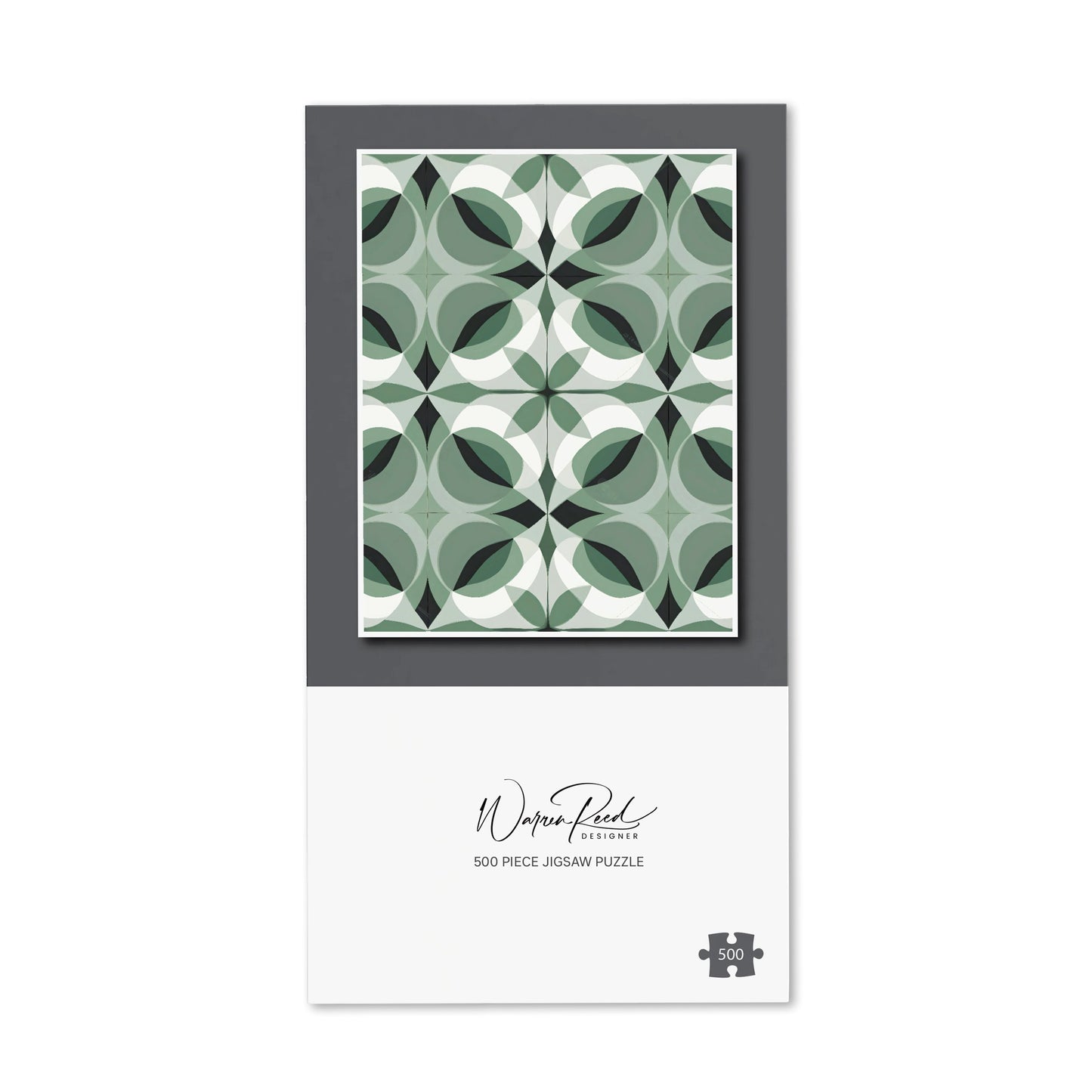 Geometric Green Grey Jigsaw Puzzle