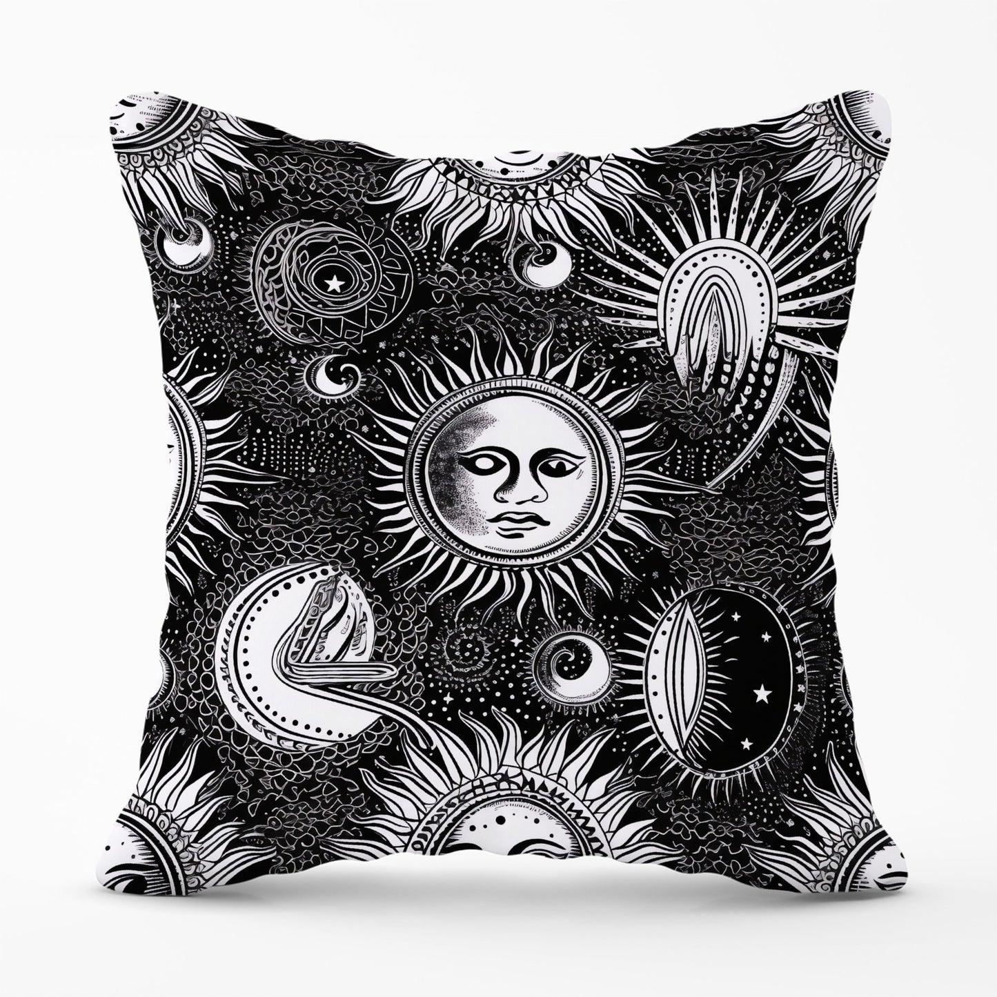 Moon and Sun Black White Cushions
