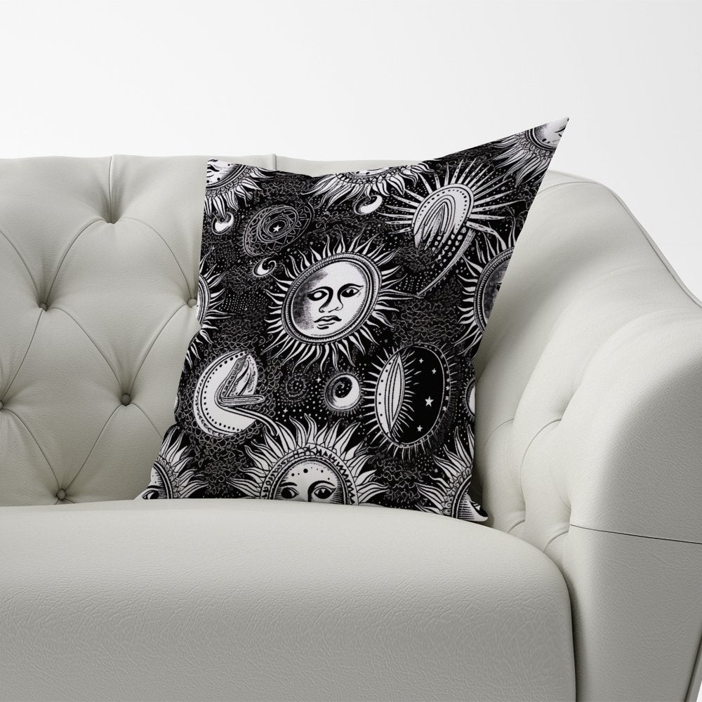 Moon and Sun Black White Cushions