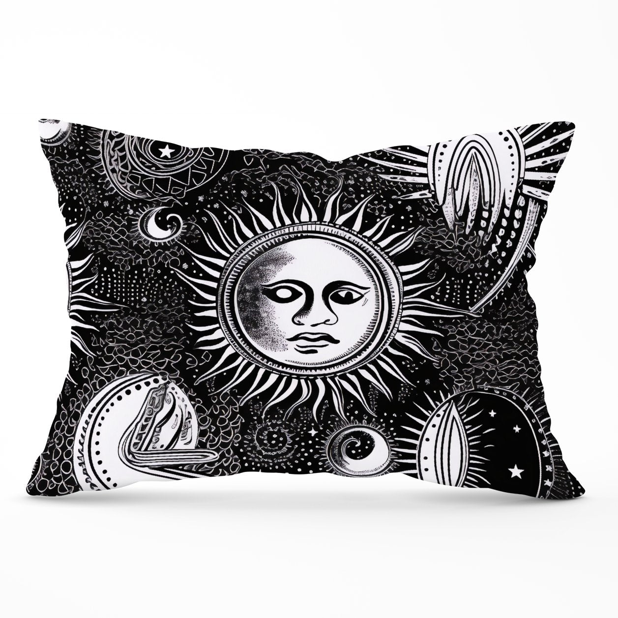 Moon and Sun Black White Cushions