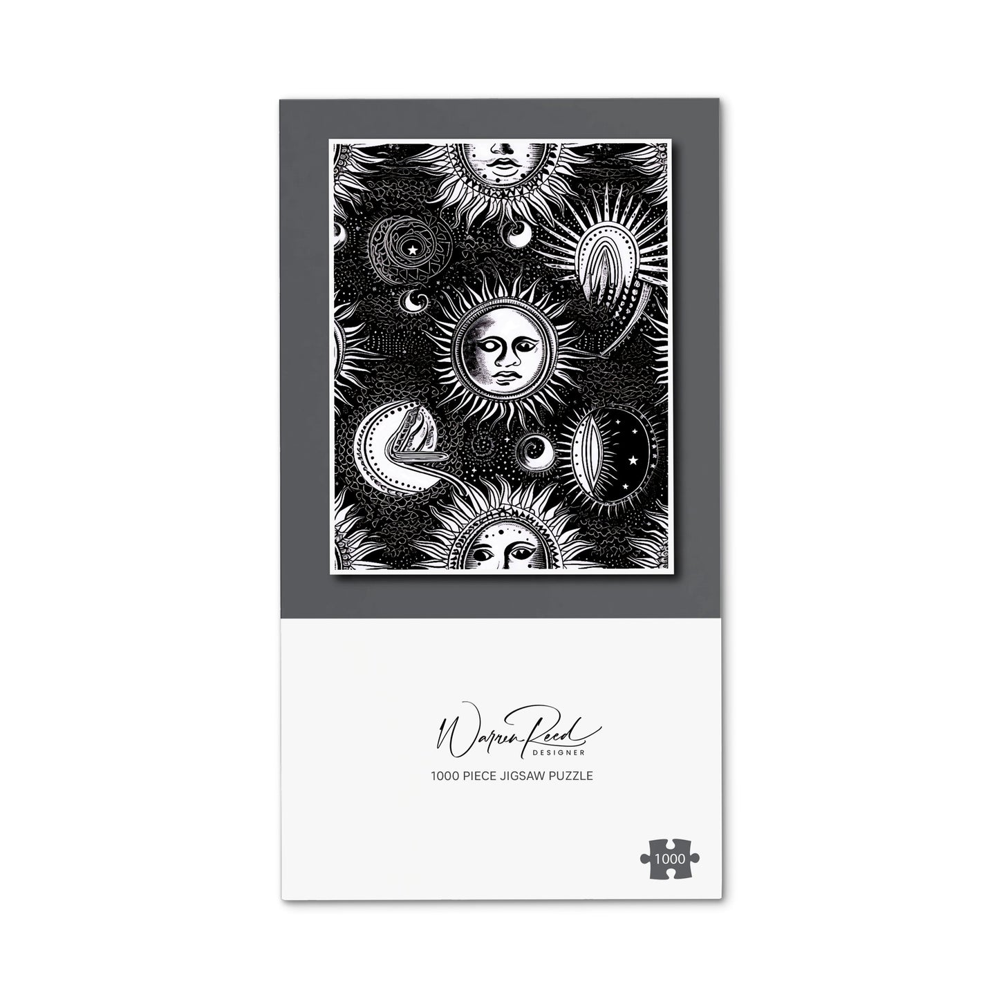 Moon and Sun Black White Jigsaw Puzzle