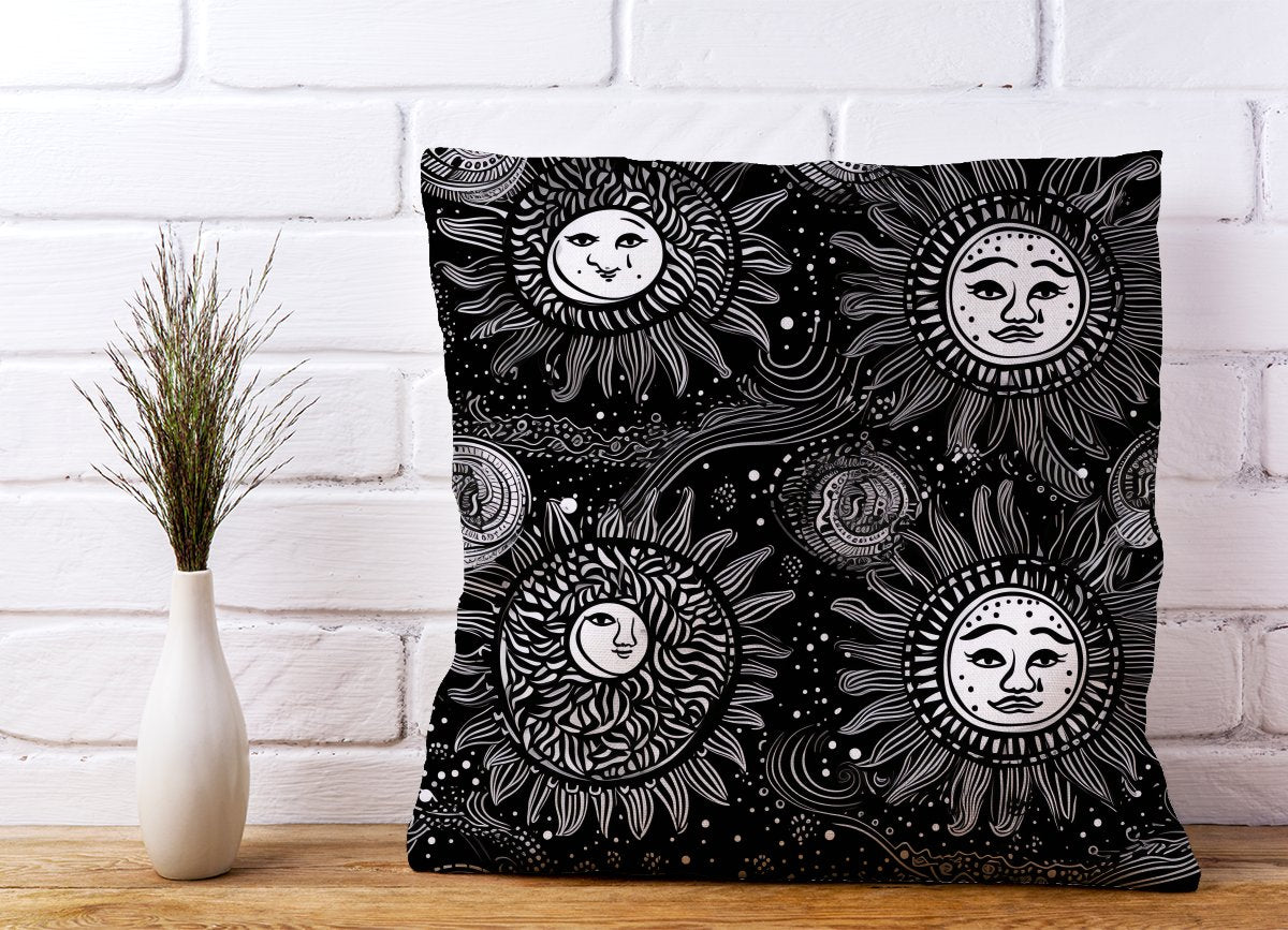 Moon and Sun White Black Cushions