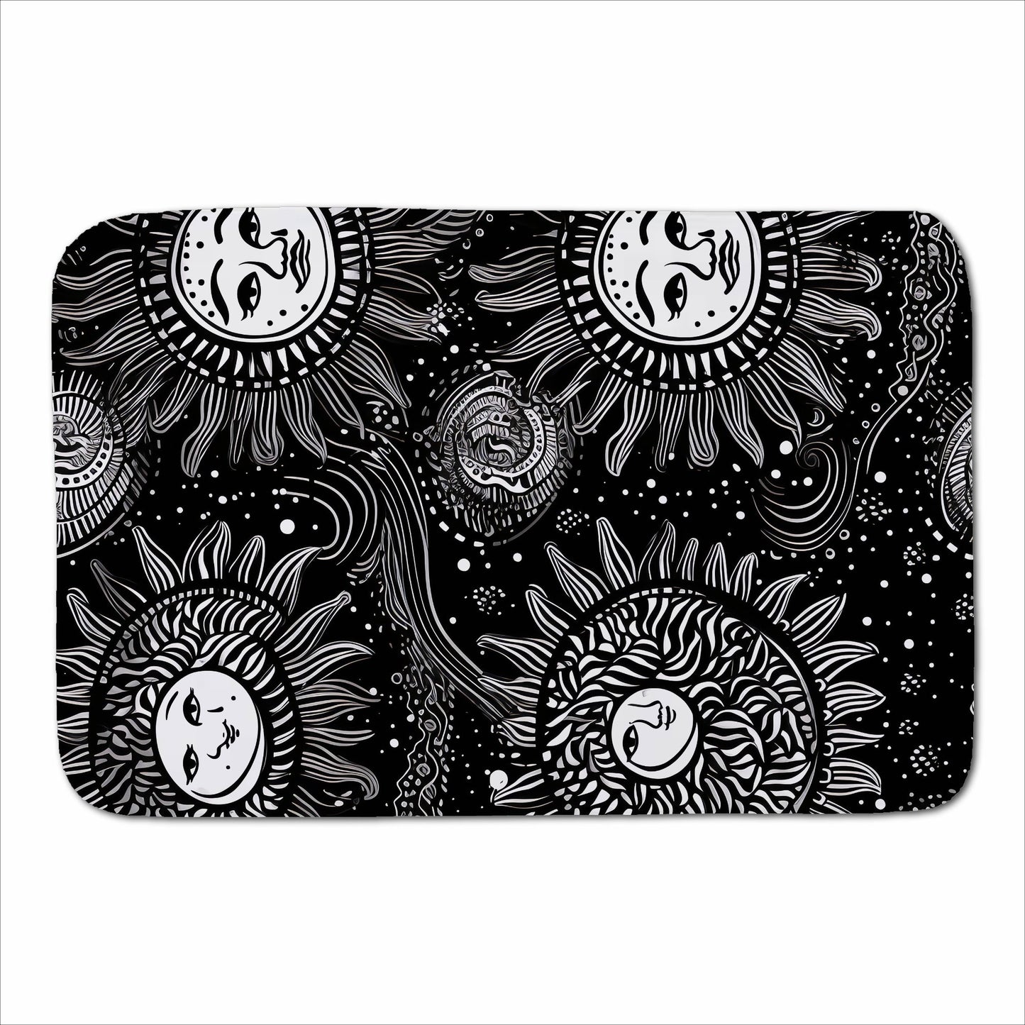 Moon and Sun White Black Sherpa Blanket