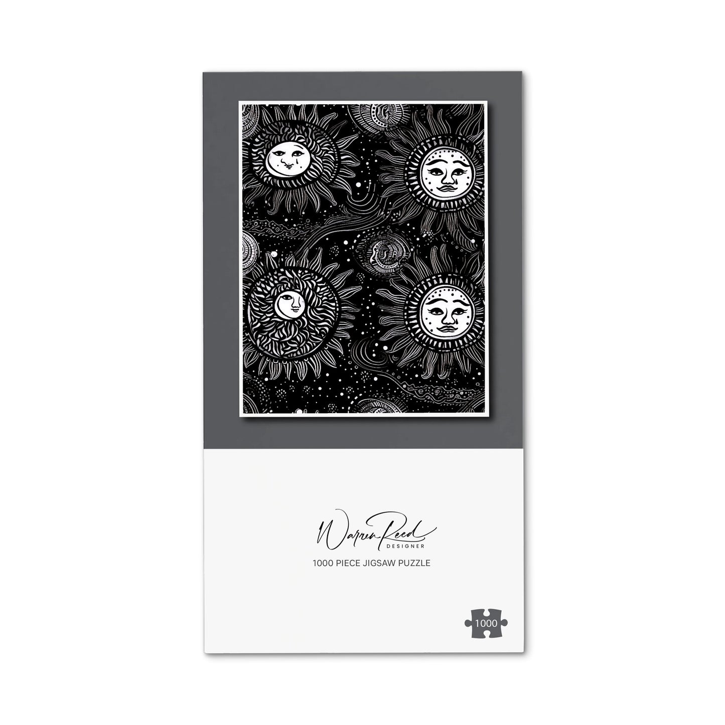 Moon and Sun White Black Jigsaw Puzzle