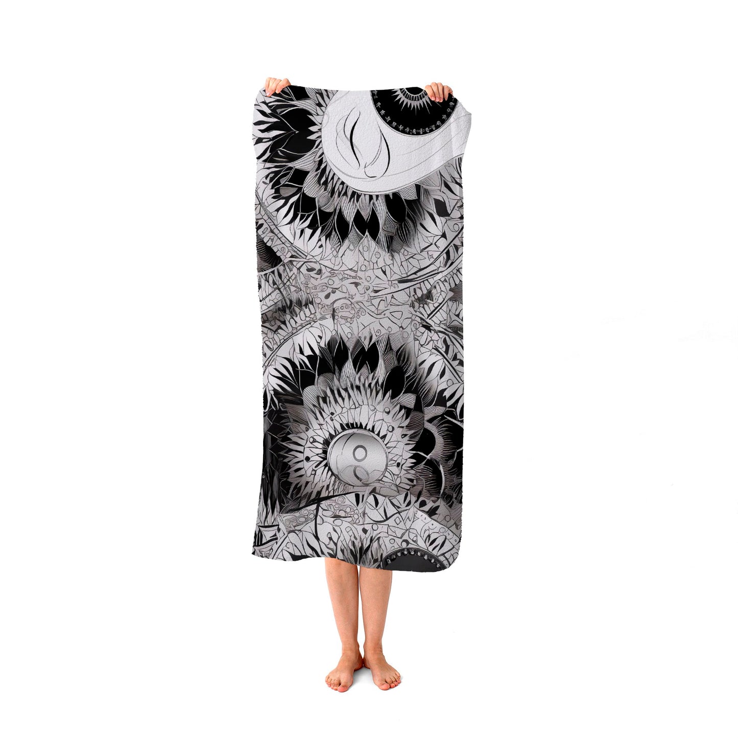 Abstract Moon and Sun Beach Towel