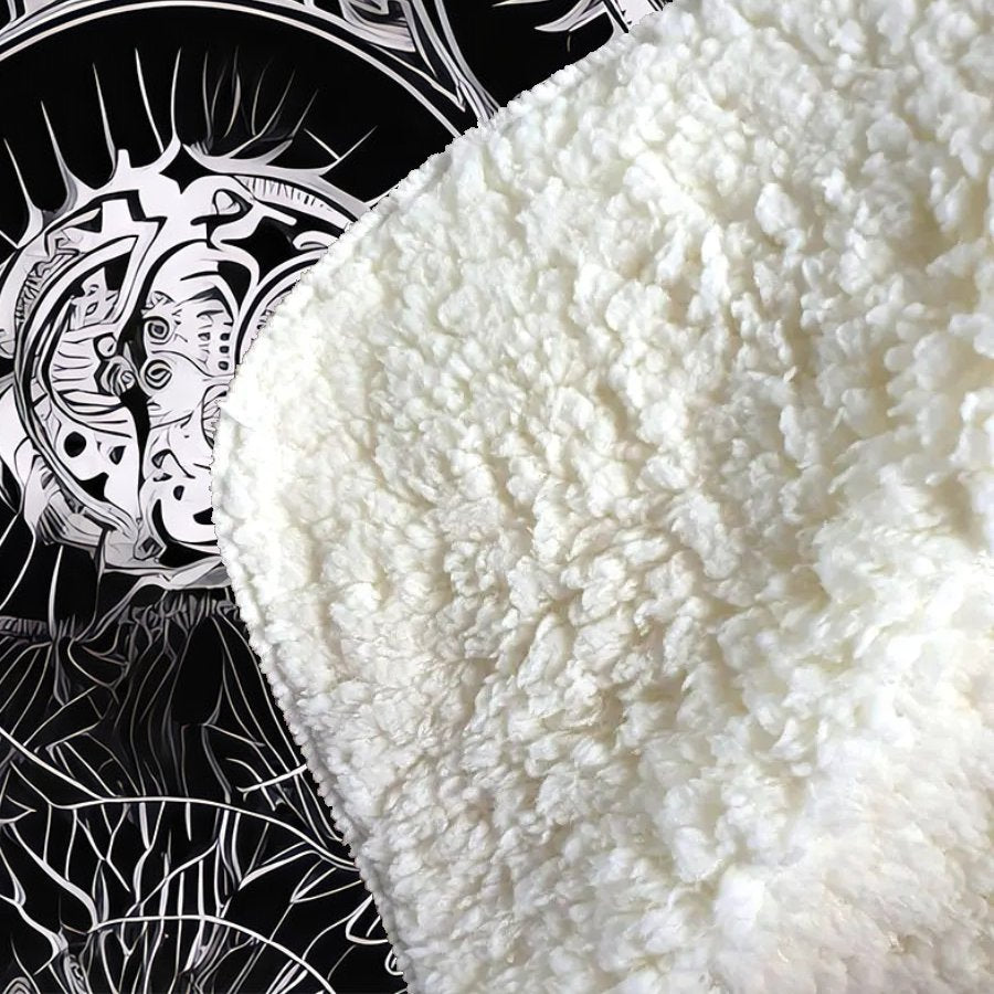 Black White Moon and Sun Sherpa Blanket