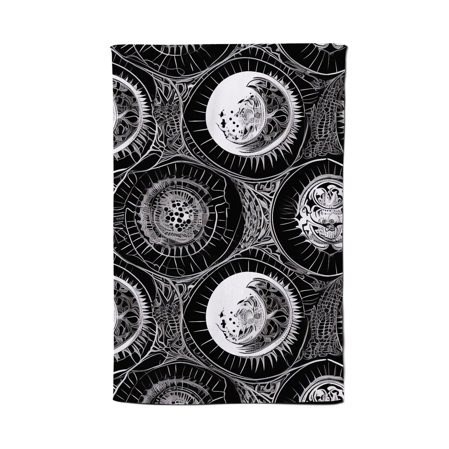 Black White Moon and Sun Tea Towel