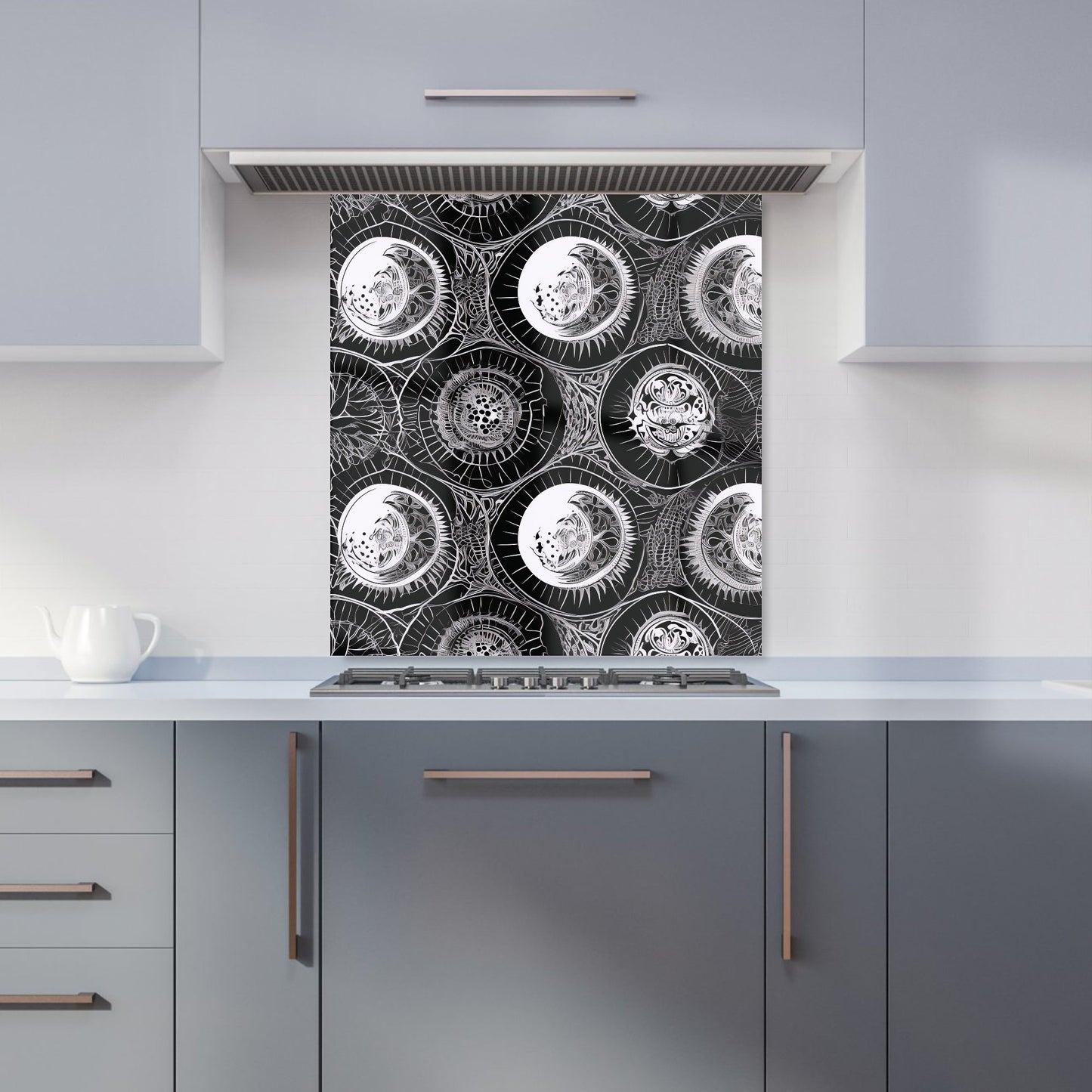 Black White Moon and Sun Kitchen Splashback