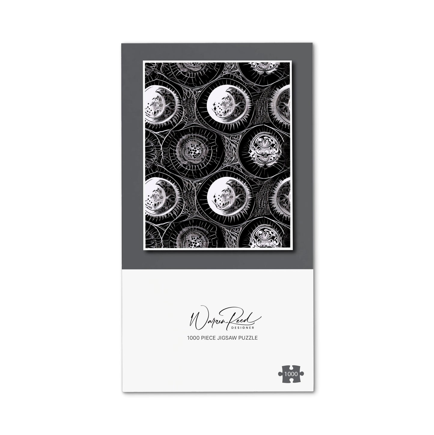 Black White Moon and Sun Jigsaw Puzzle