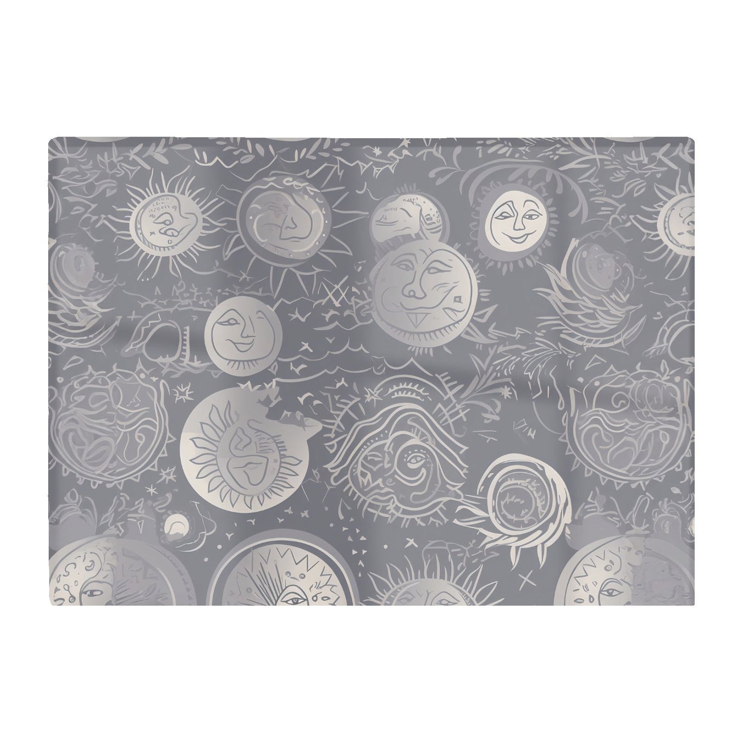 Sun And Moon In Grey Glass Chopping Board