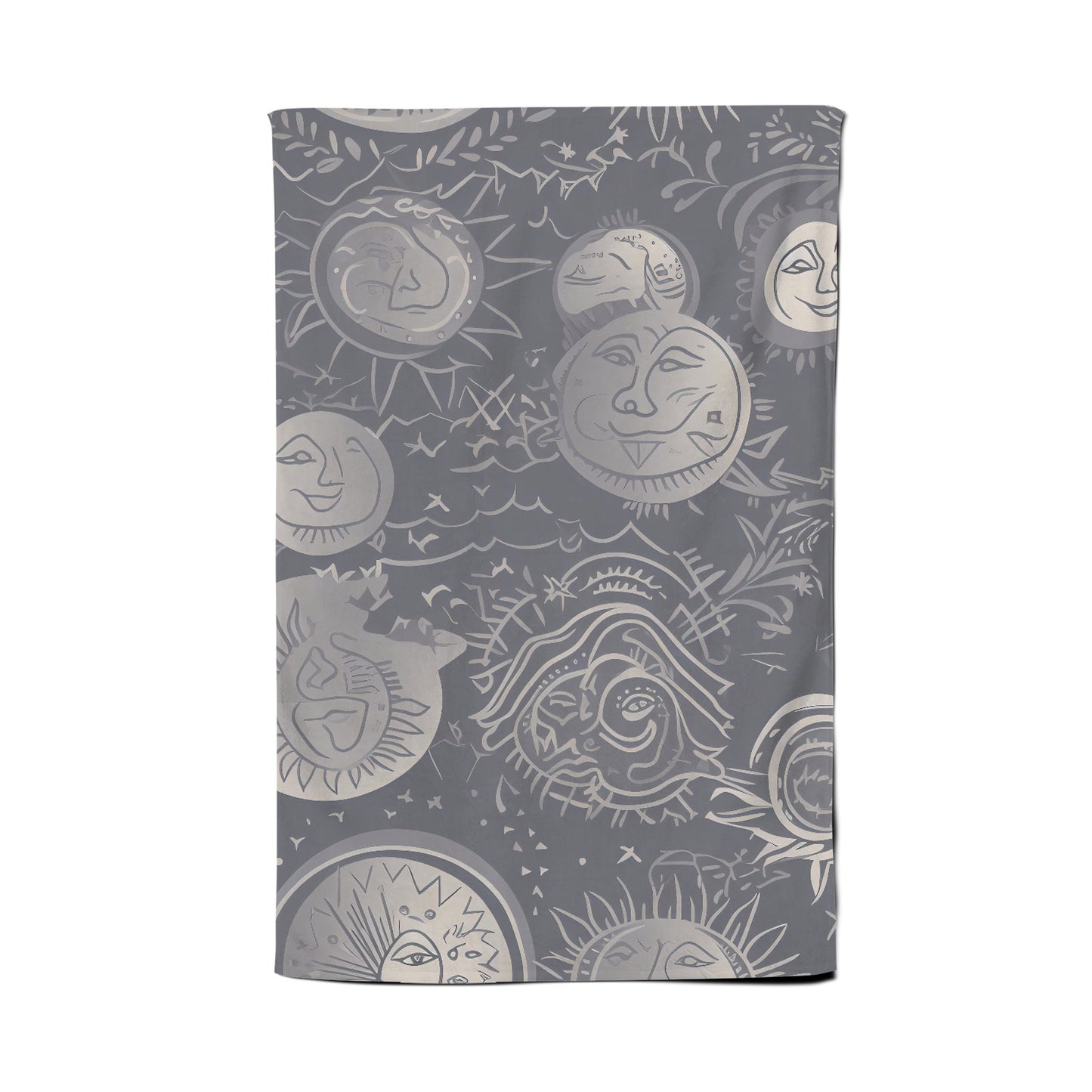 Sun and Moon in Grey Tea Towel