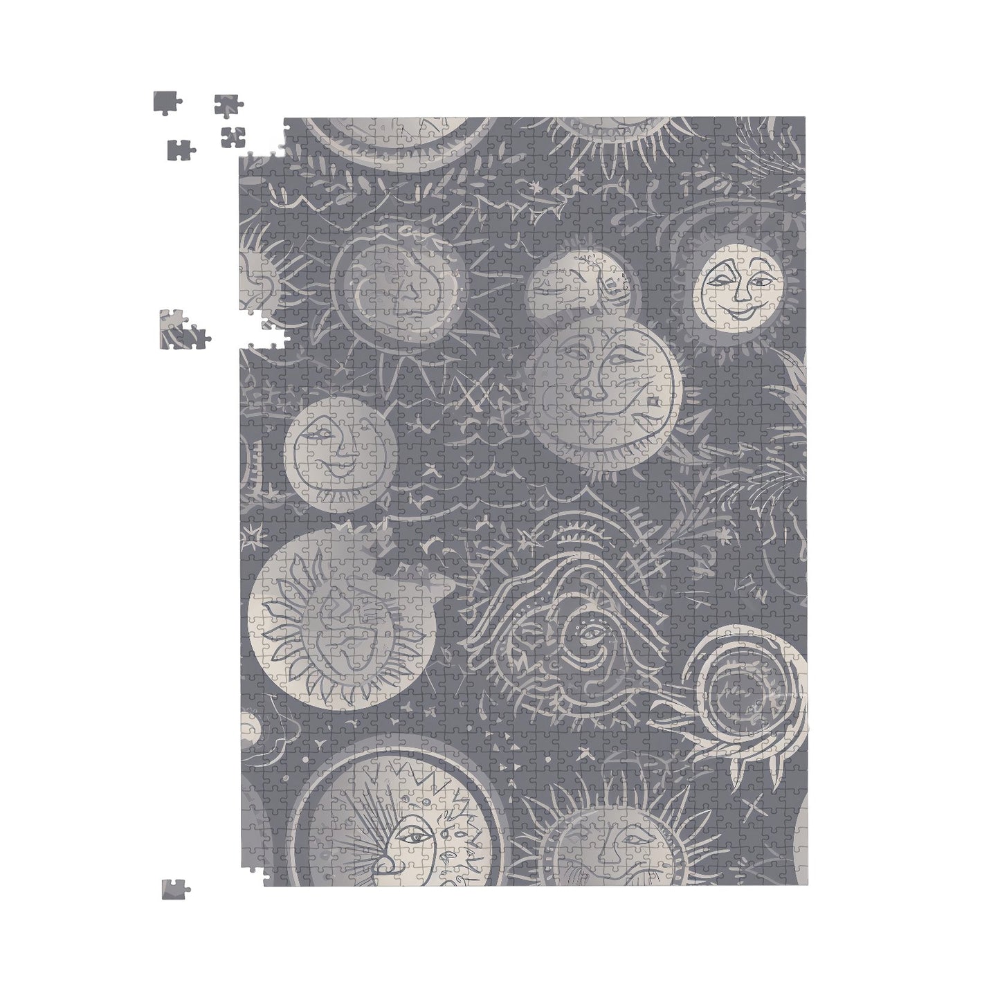 Sun and Moon in Grey Jigsaw Puzzle