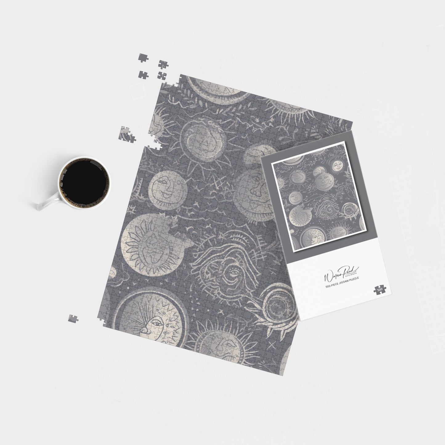 Sun and Moon in Grey Jigsaw Puzzle