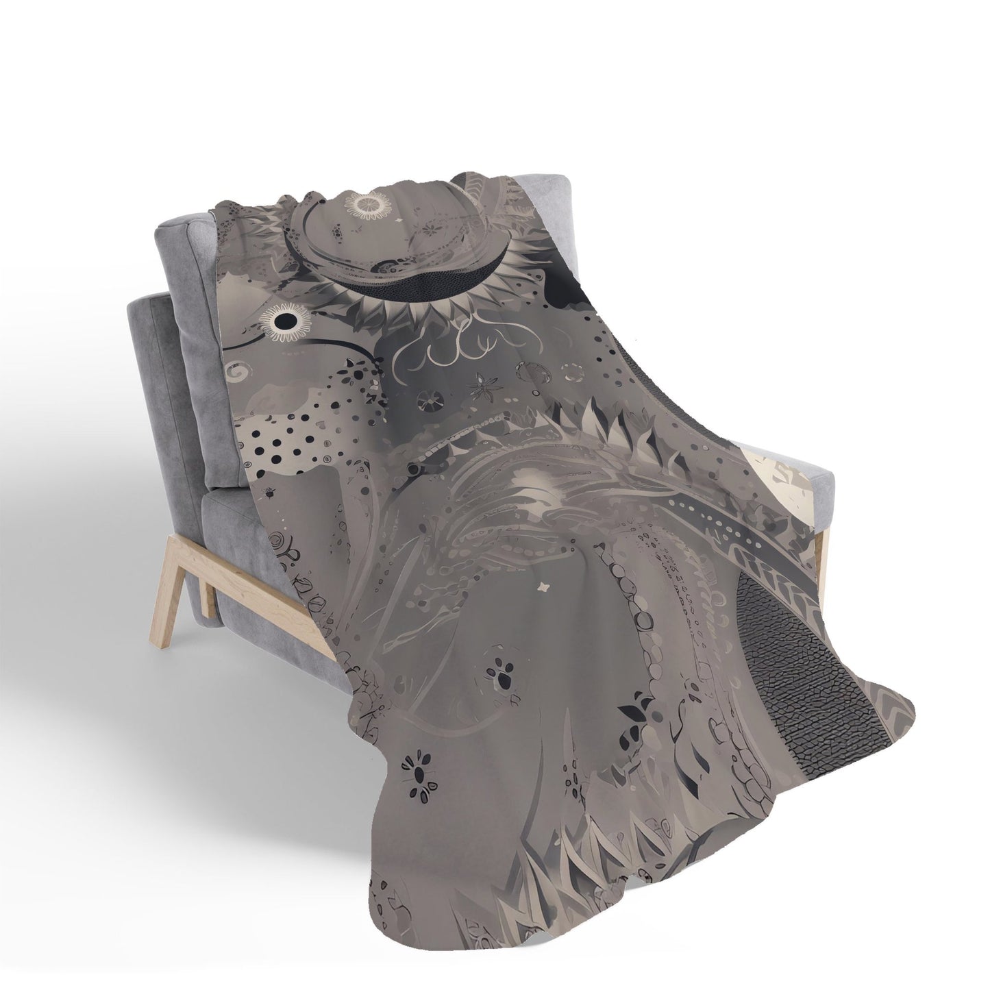 Abstract Moon Shapes Sherpa Blanket