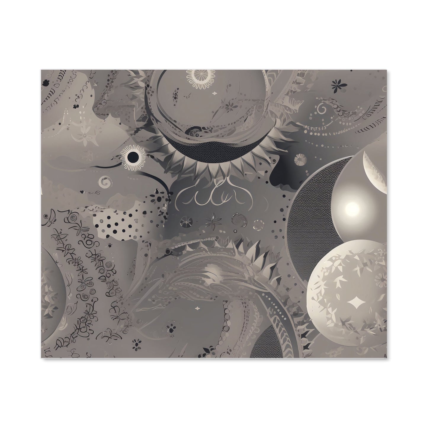 Abstract Moon Shapes Kitchen Splashback