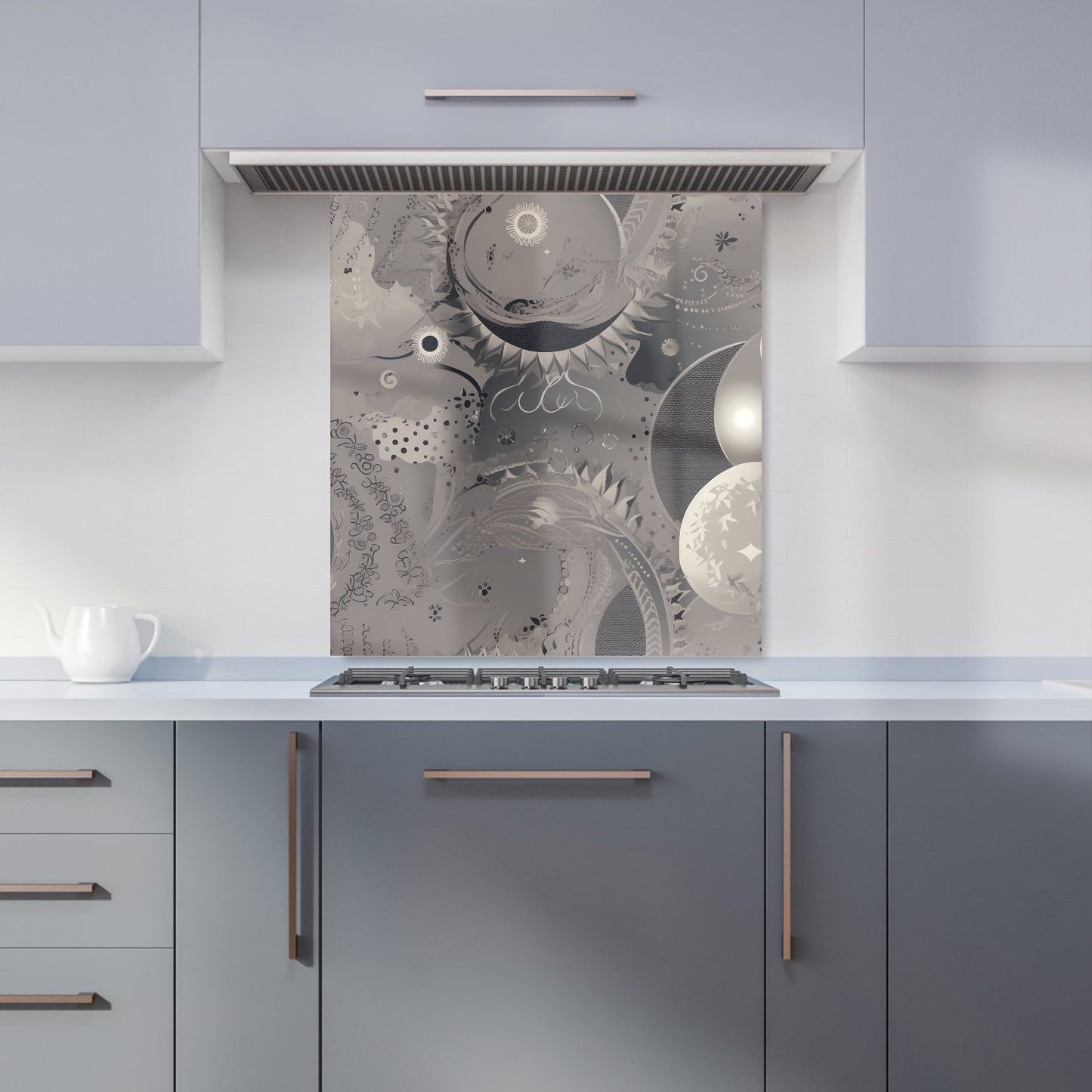 Abstract Moon Shapes Kitchen Splashback
